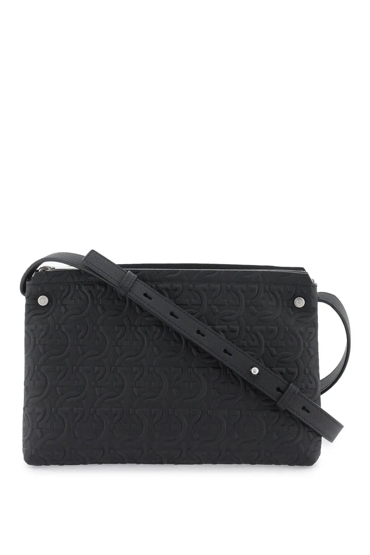 image of Salvatore Ferragamo O1S22I1N0324 Size-Os Gancini Crossbody Bag In Black, Men's