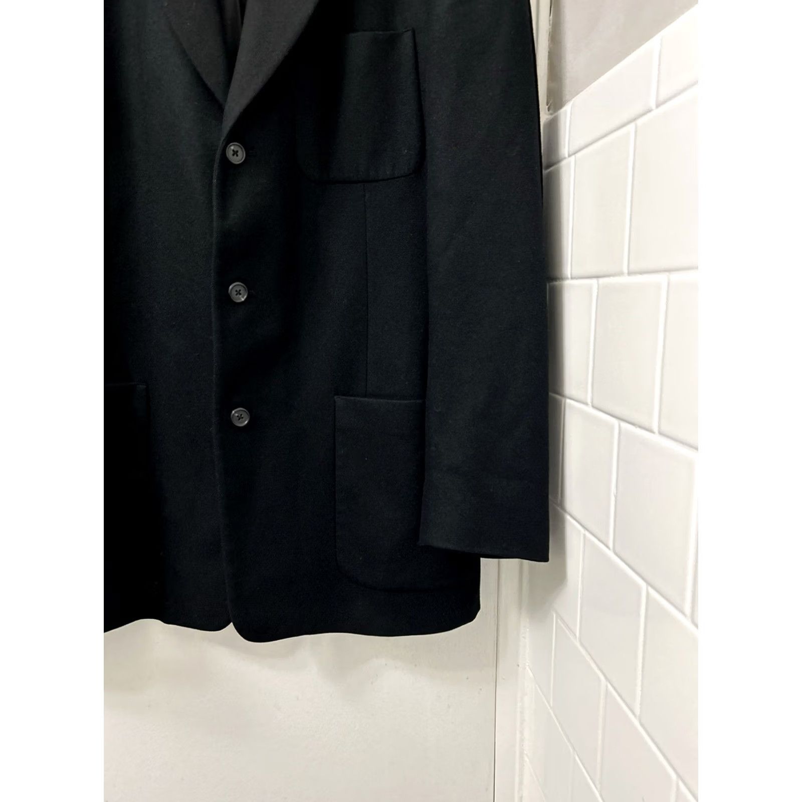 J.Crew VINTAGE J. Crew Blazer Mens 42L Black Wool Blend 3-Button Notch Lapel Single-Breasted Tuxedo Jacket USA Size 42R - 5 Thumbnail
