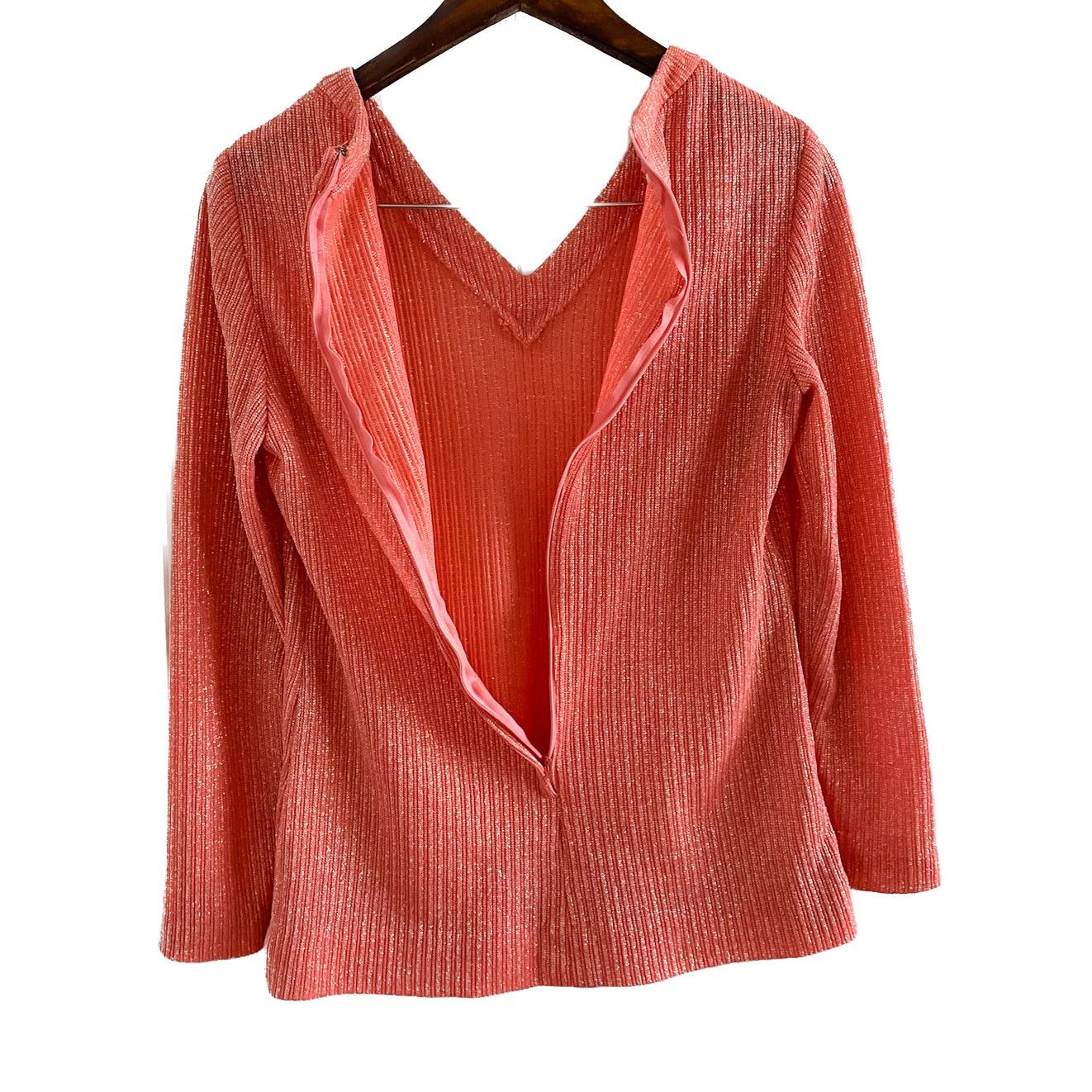 Vintage Vintage 60s L’Aiglon V-neck zip back sparkle top blouse Size M / US 6-8 / IT 42-44 - 5 Thumbnail
