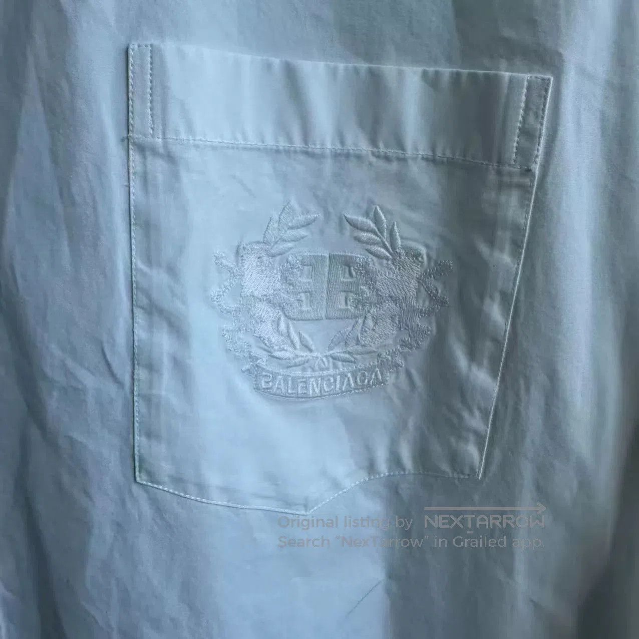 Balenciaga white embroidered shirt jacket by Balenciaga. Size US L / EU 52-54 / 3 - 3 Thumbnail