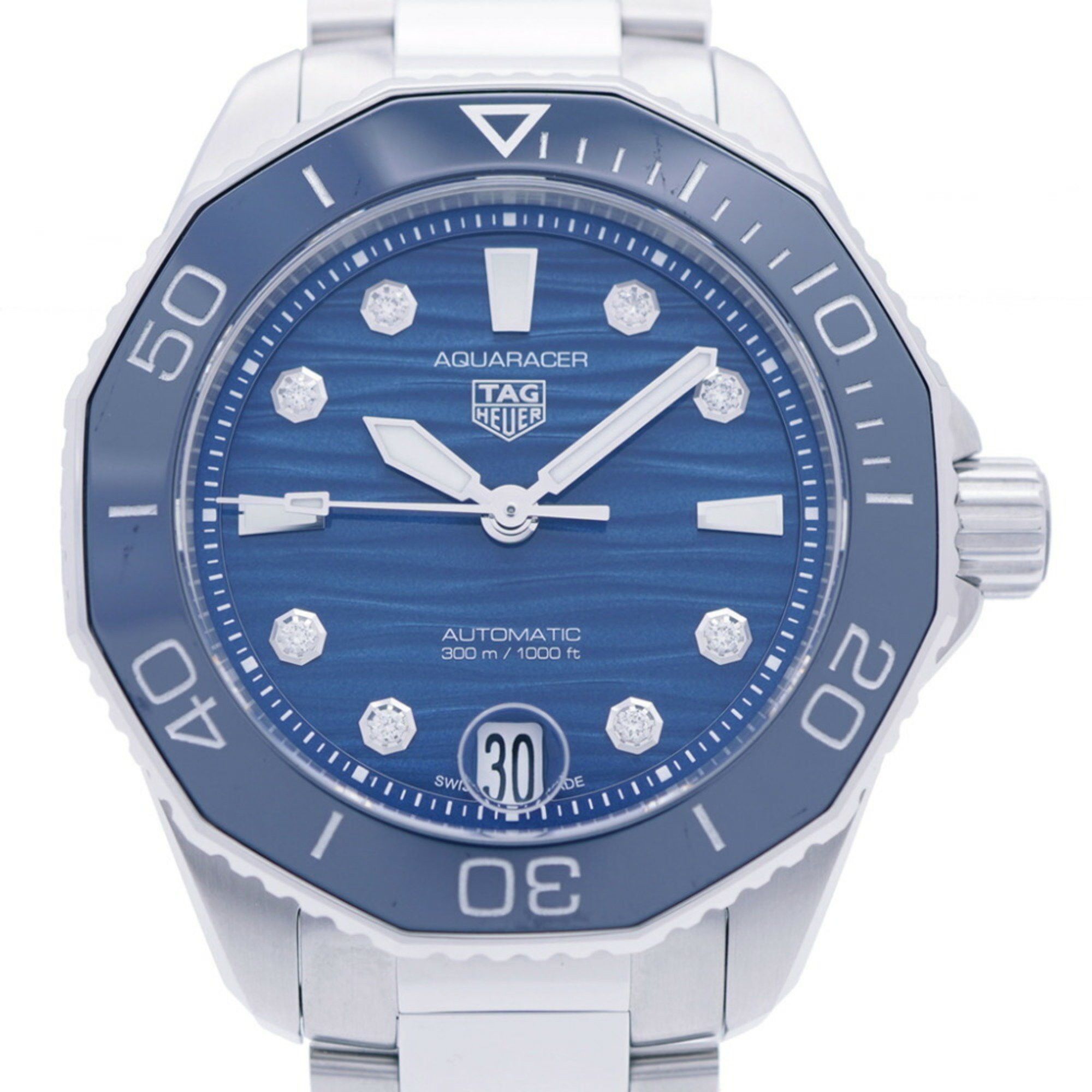 Like New Tag Heuer Aquaracer Professional 300 8P Diamond Wbp231B.ba0618 Automatic Watch Ss/diamond Navy Blue Dial 1416Tag Heuer Women's