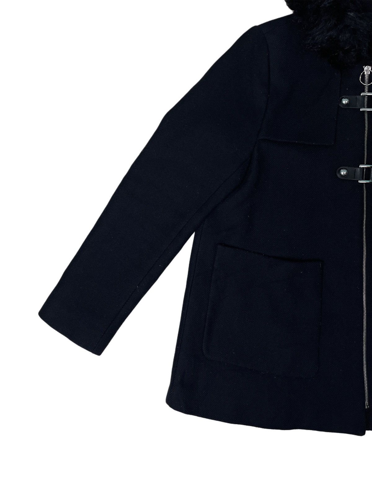 If Six Was Nine × Zara Zara Woman Faux Fur Hoodie Wool Coat Size L / US 10 / IT 46 - 4 Thumbnail