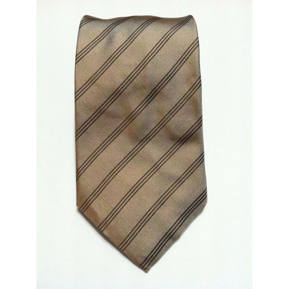 Nautica NAUTICA MENS NEW BROWN 100%SILK STRIPED TIE WIDTH: 3 3/4" Size ONE SIZE - 1 Thumbnail