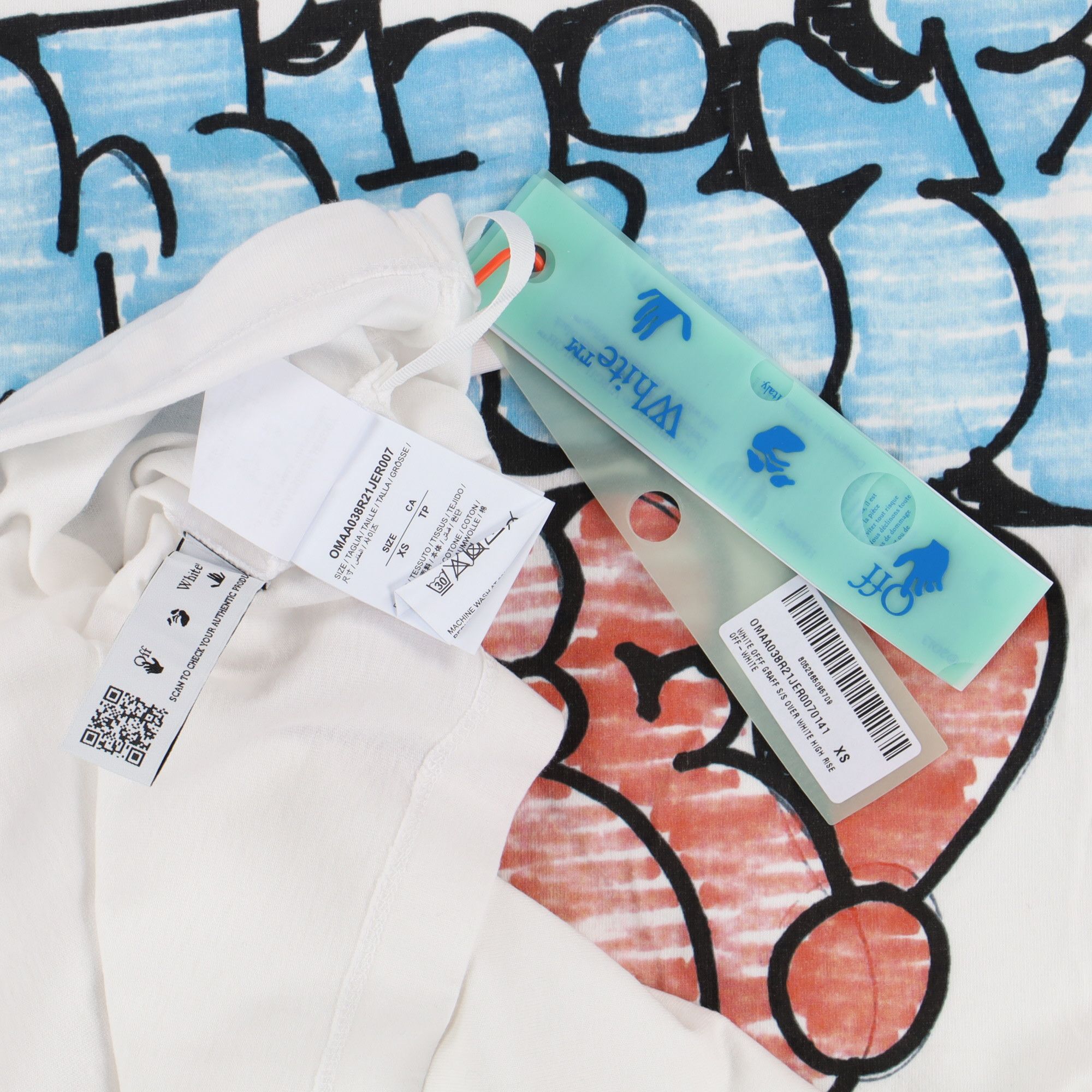 Off-White White Graff Logo Oversized T-Shirt Size XS / US 0-2 / IT 36-38 - 7 Thumbnail