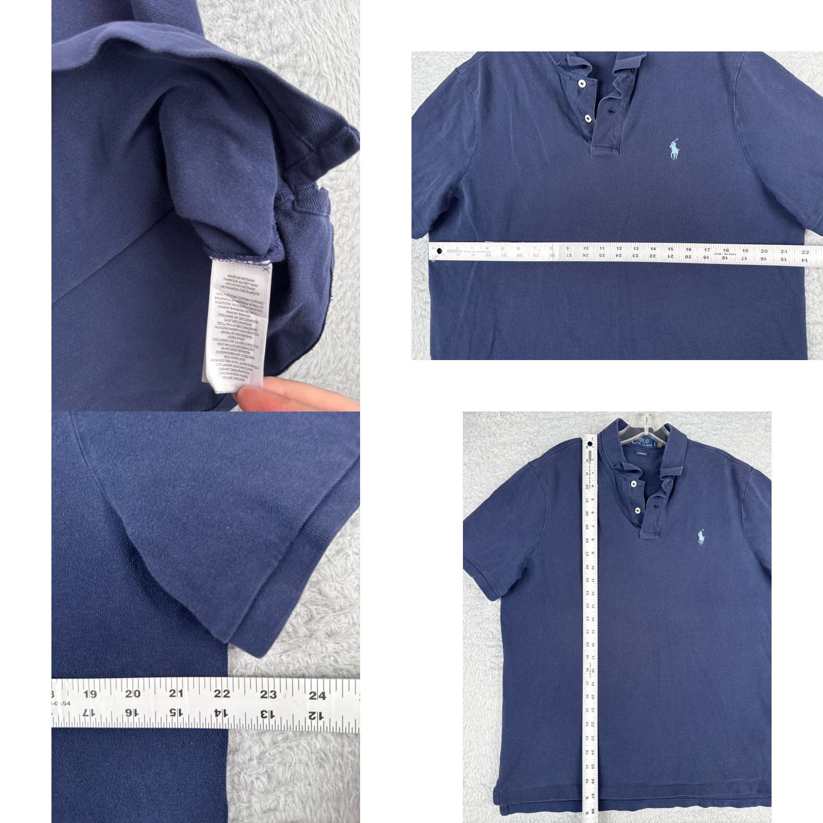 Ralph Lauren Ralph Lauren Polo Shirt Men Large Blue Slim Fit 100% Cotton Jersey Short Sleeve Activewear Size US L / EU 52-54 / 3 - 8 Thumbnail