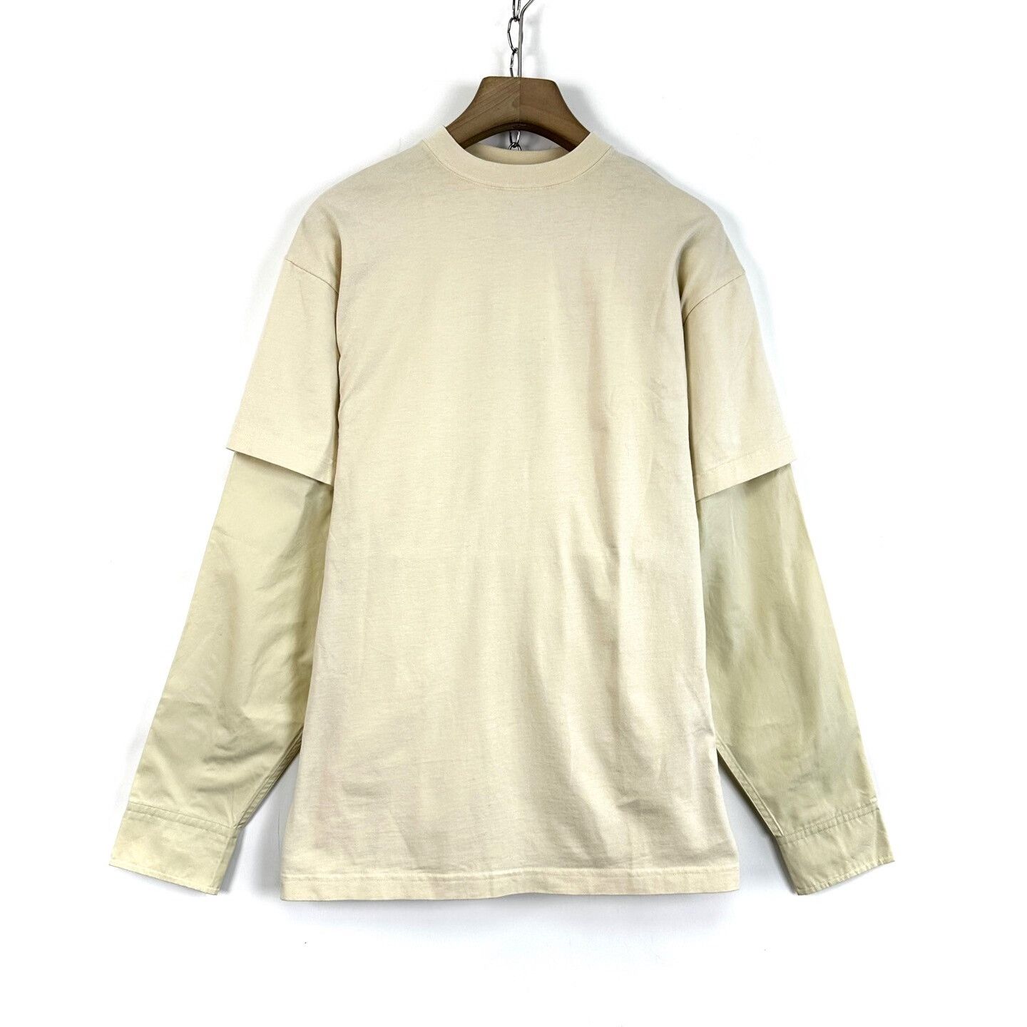 Balenciaga balenciaga beige long sleeve logo sweatshirt Size US L / EU 52-54 / 3 - 1 Thumbnail