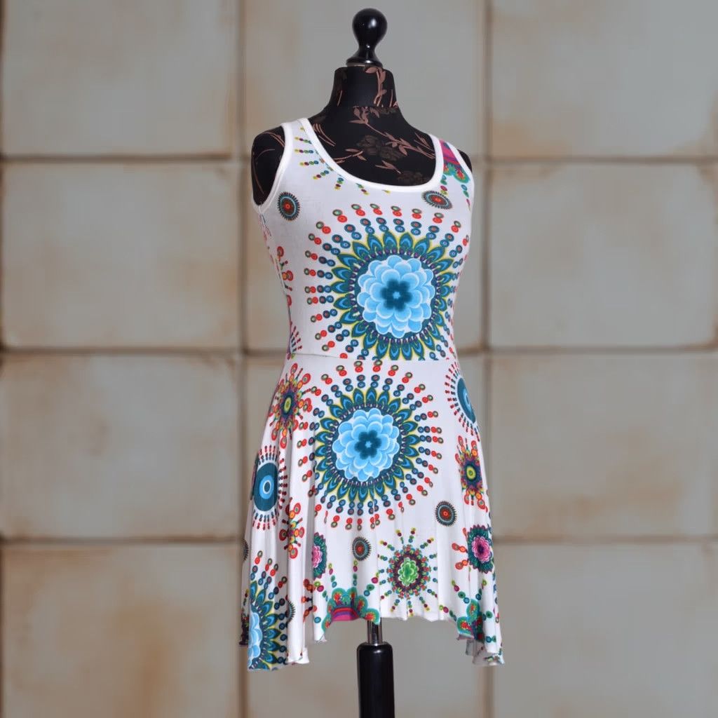 Desigual Desigual White Mini Dress Sleeveless Size 34 Womens Dress Casual Party/Cocktail Travel Spring Summer Size XXS / US 00 / IT 34 - 1 Thumbnail