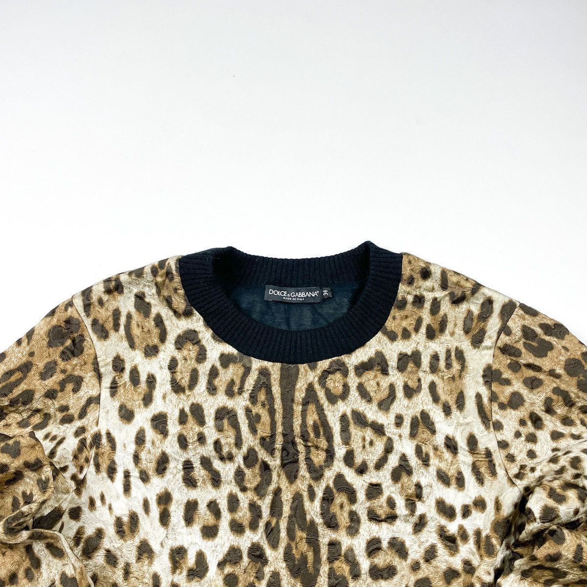 Dolce & Gabbana Dolce & Gabbana Leopard Print Crop Crewneck Size XS / US 0-2 / IT 36-38 - 4 Thumbnail