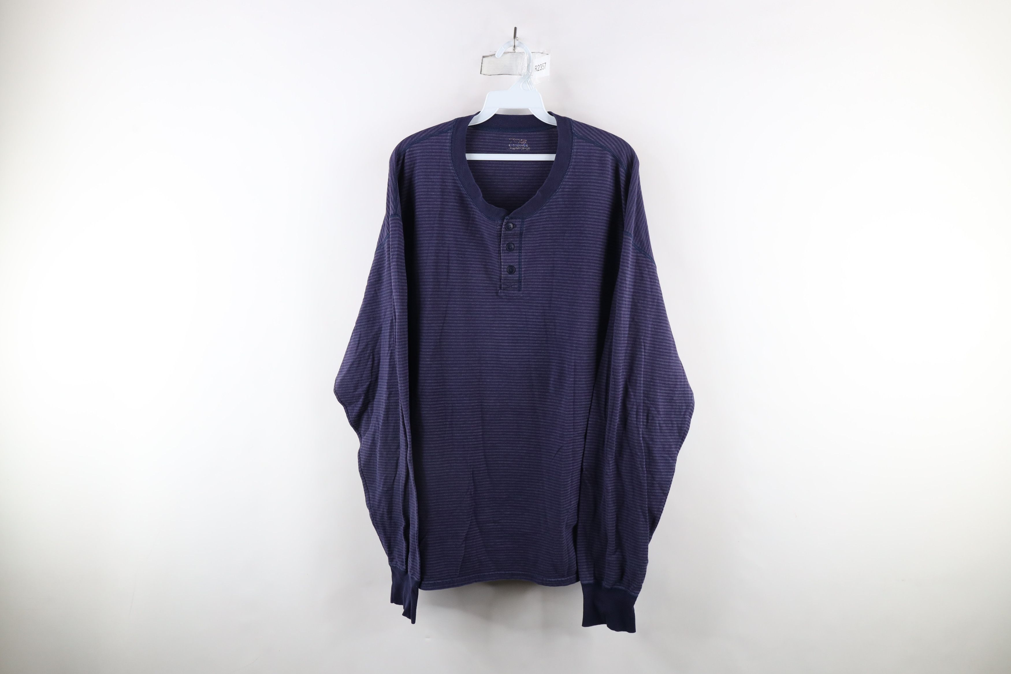 Vintage Vintage 90s Streetwear Long Sleeve Henley T-Shirt Blue Size US XL / EU 56 / 4 - 1 Thumbnail