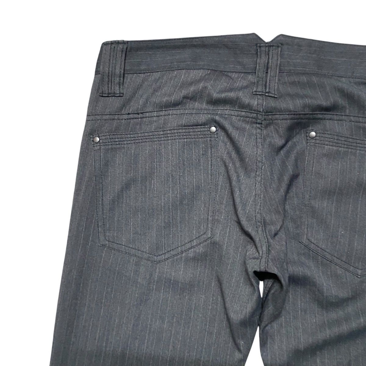 Japanese Brand GARÇON WAVE Pinstripe Wolf Low Flare Pants Size US 31 - 10 Thumbnail