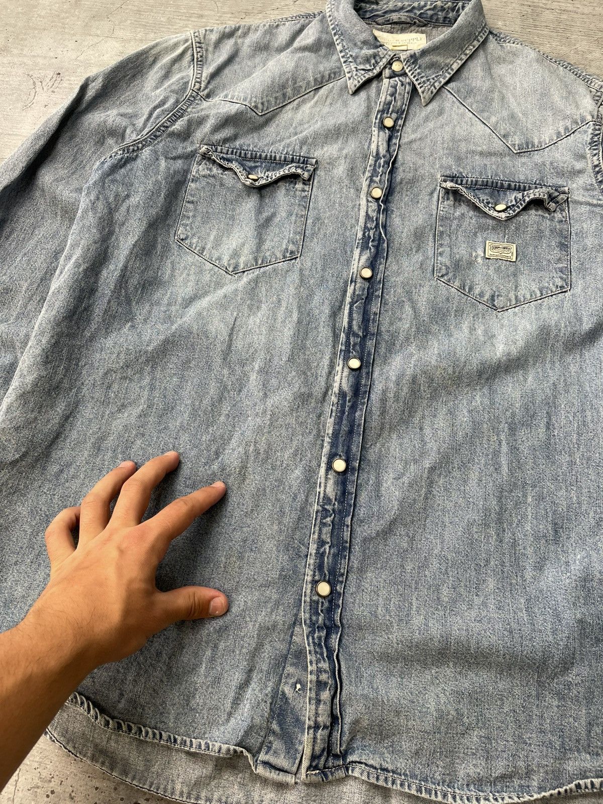 Denim & Supply Ralph Lauren Vintage Denim Supply by Ralph Lauren Distressed Jeans Shirt Size US XL / EU 56 / 4 - 4 Thumbnail