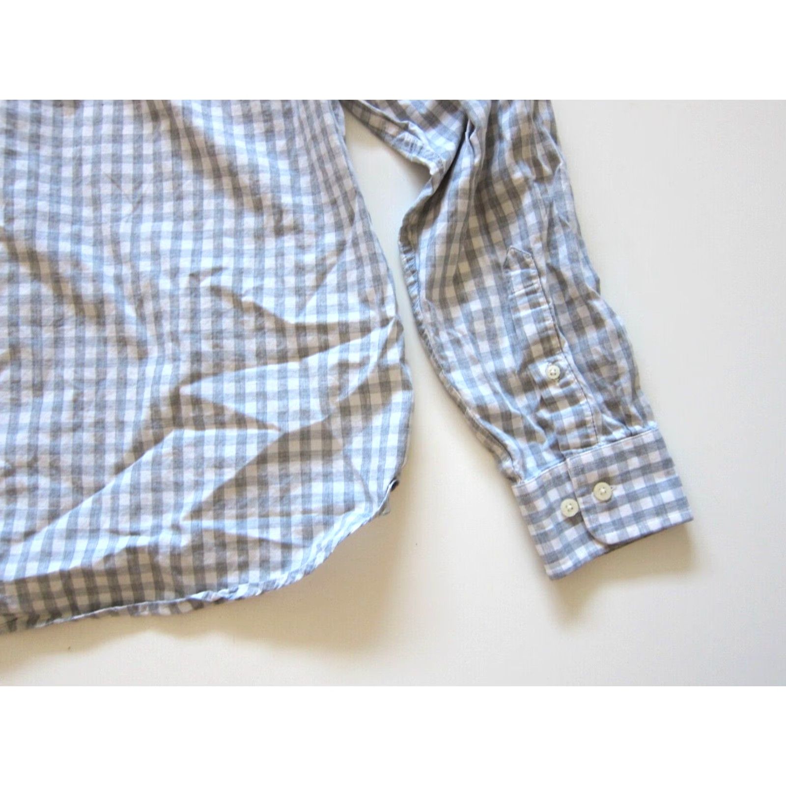 Banana Republic Banana Republic Grey Plaid Cotton Slim Fit Button Long Sleeve Shirt M Size US M / EU 48-50 / 2 - 5 Thumbnail