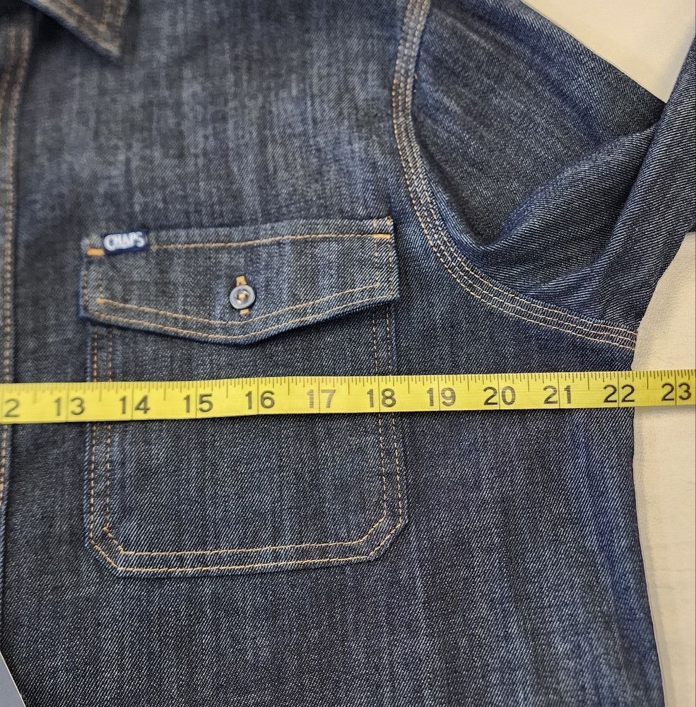 Chaps Chaps Men's Dark Denim Button Front L/S Soft Shell shirt Size US M / EU 48-50 / 2 - 4 Thumbnail