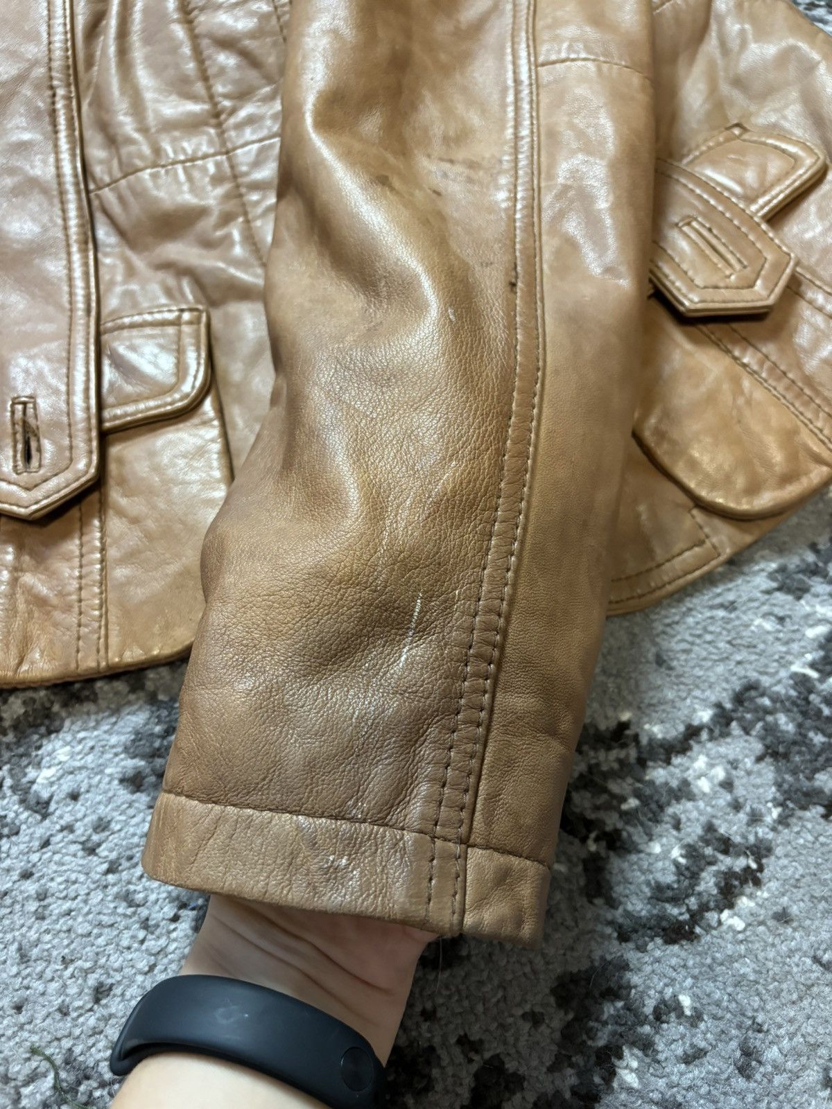 Vintage Vintage real leather caramel jacket Size XL / US 12-14 / IT 48-50 - 3 Thumbnail