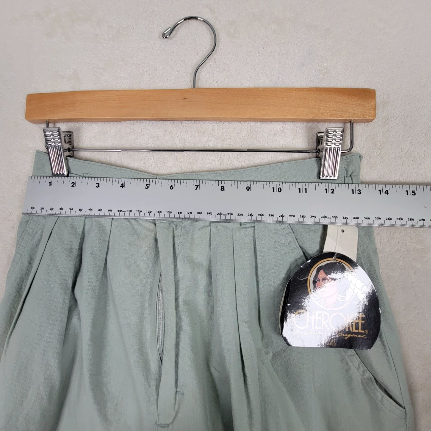Cherokee VINTAGE Cherokee Women's Pants 90s Pale Green Size 12 Regular Size 34" / US 12 / IT 48 - 7 Thumbnail