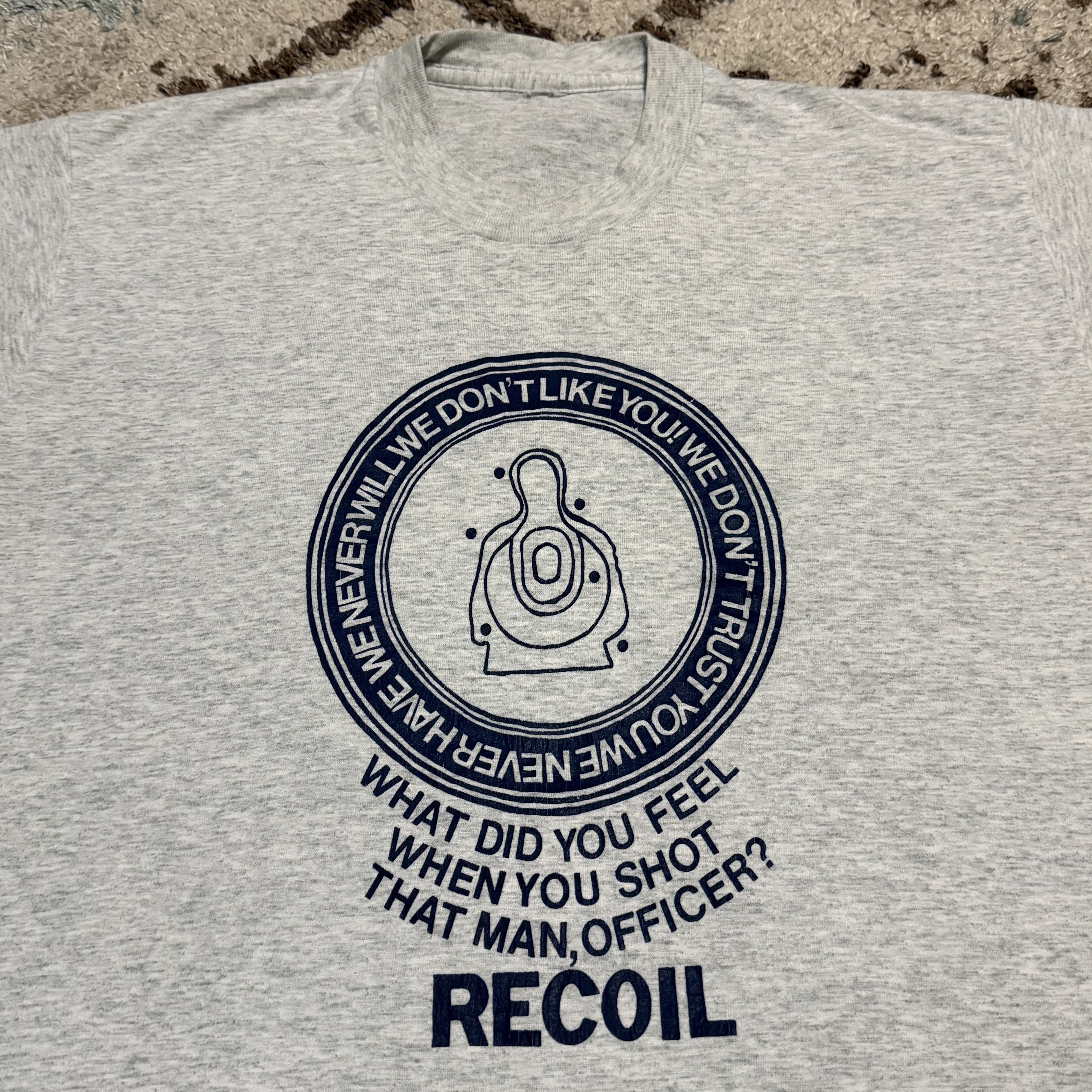 Vintage Vintage 90s Policy Brutality Shirt Size M Officer Recoil Size US M / EU 48-50 / 2 - 1 Thumbnail