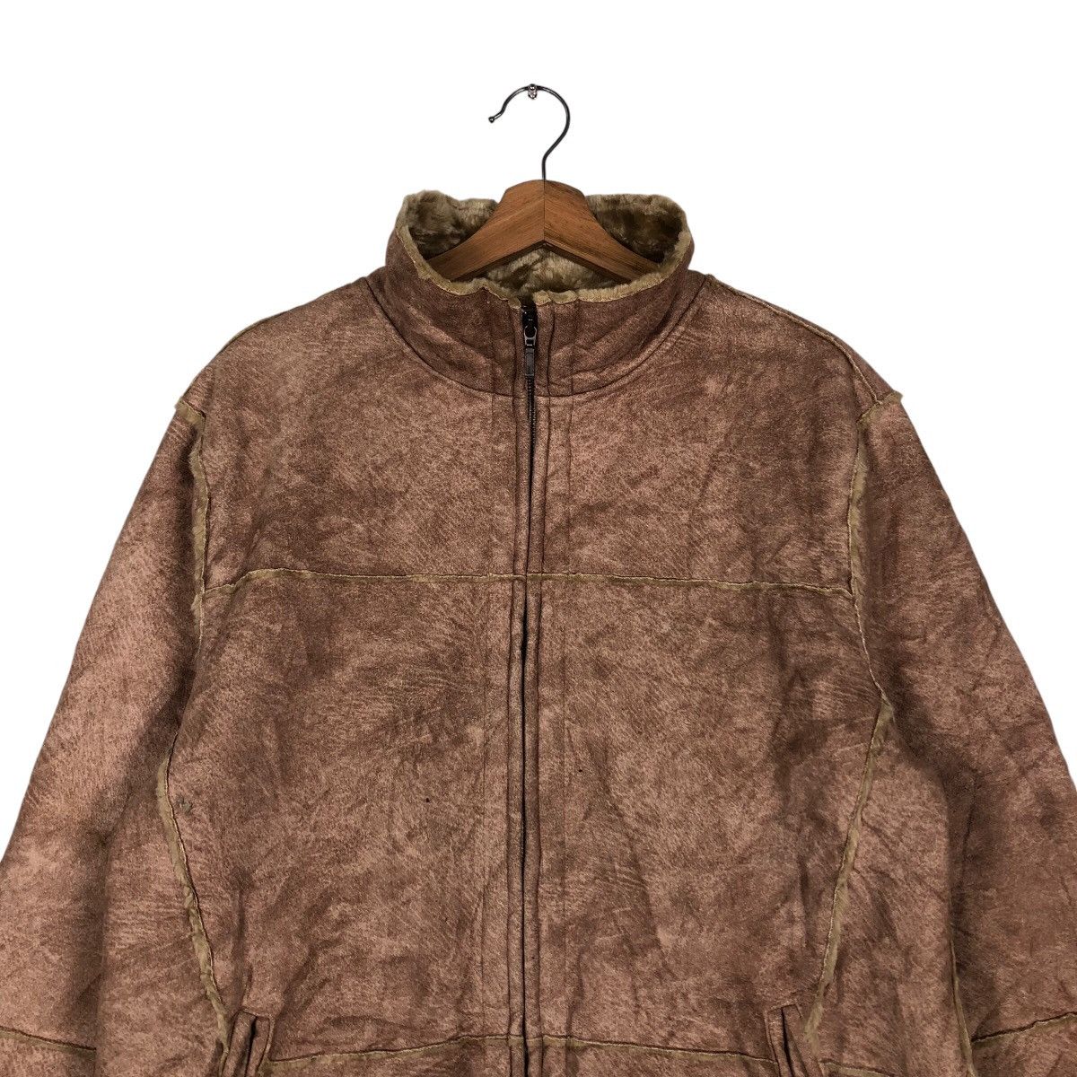 Japanese Brand 📌Vintage Leather Jacket Villand Mink Fur Shearling Blanket Size US L / EU 52-54 / 3 - 4 Thumbnail