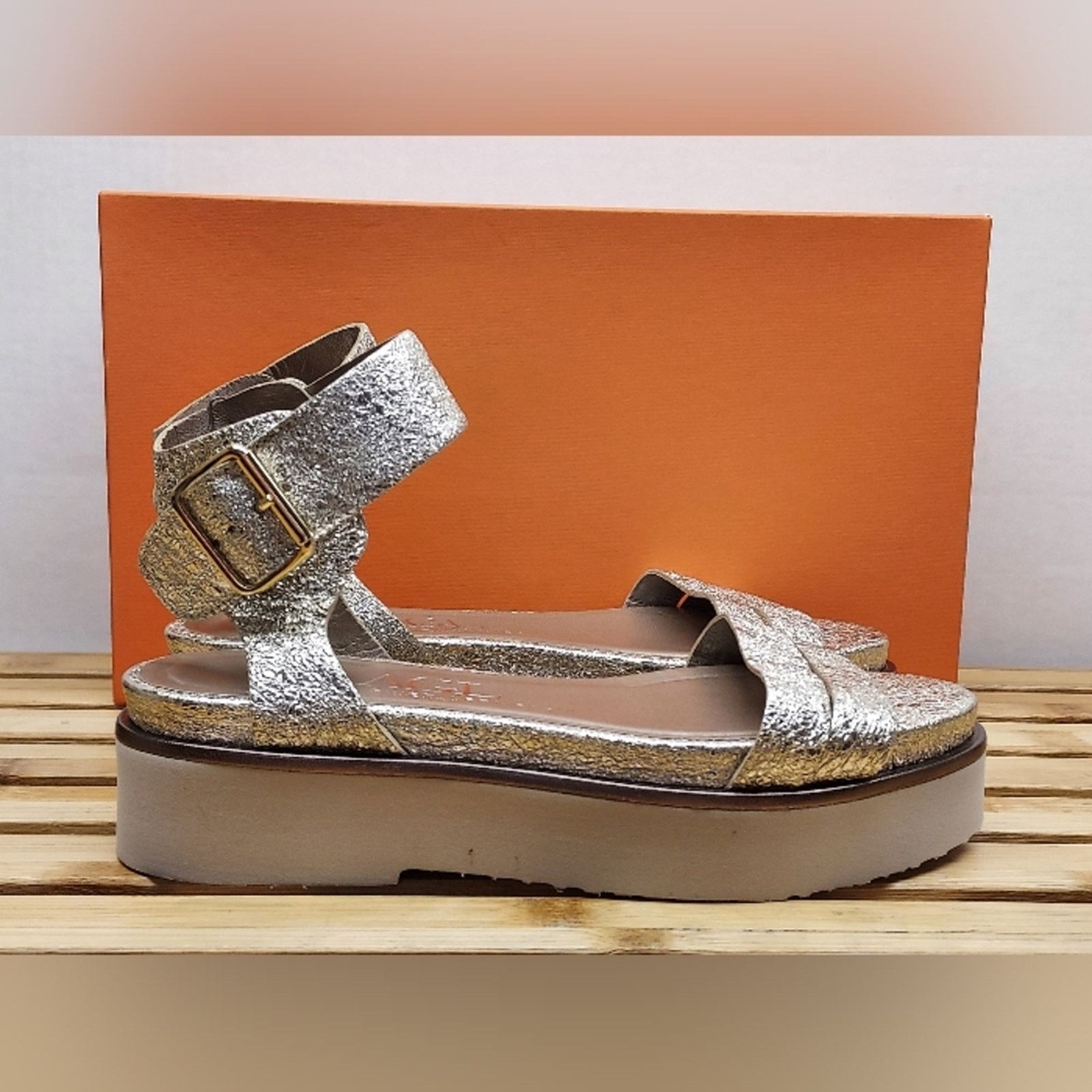 AGL AGL Womens Platinum Quarter Strap Platform Sandal Size 36(6) Size US 6 / IT 36 - 3 Thumbnail