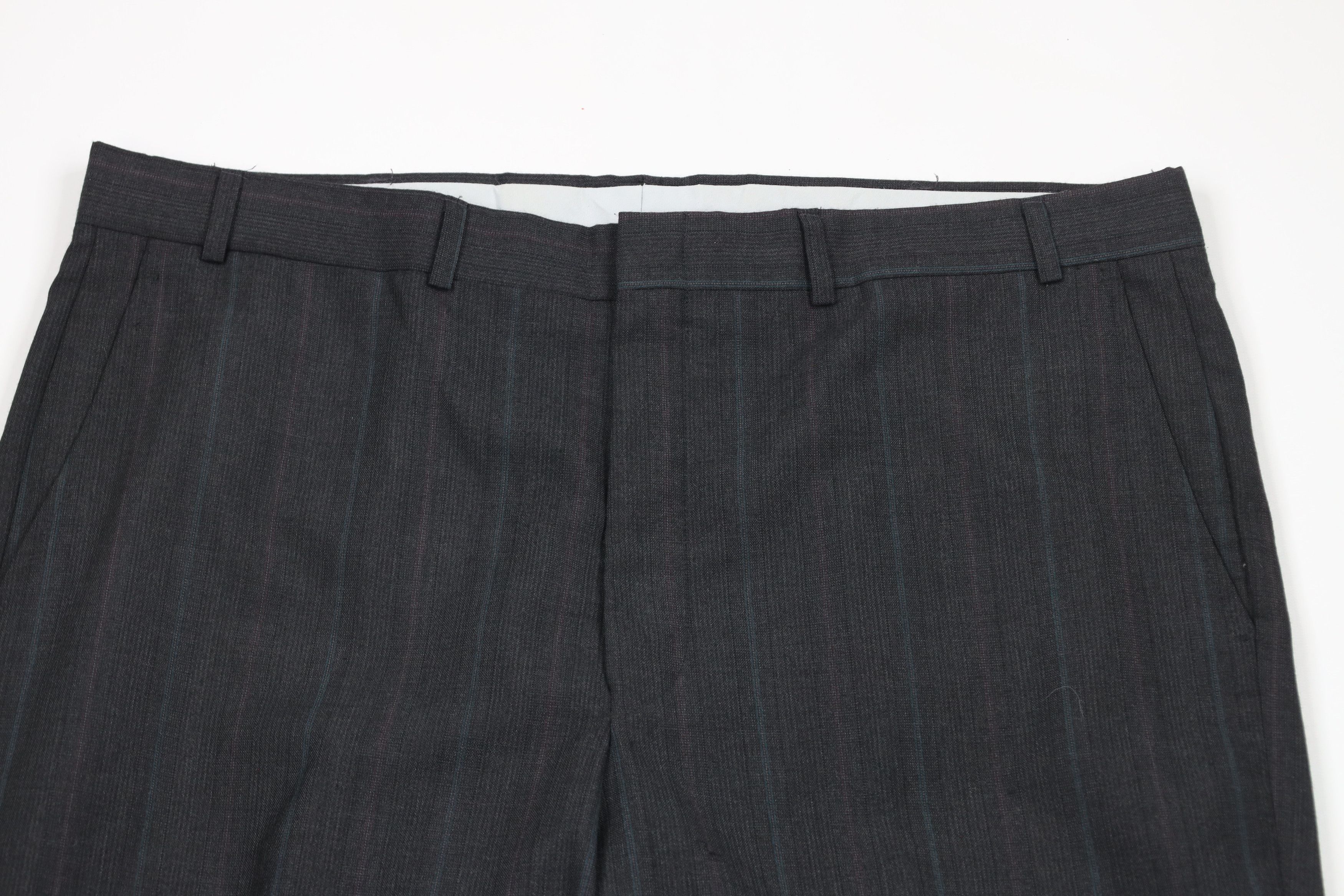 Vintage Vintage 90s Streetwear Wool Blend Striped Wide Leg Pants USA Size US 38 / EU 54 - 2 Thumbnail