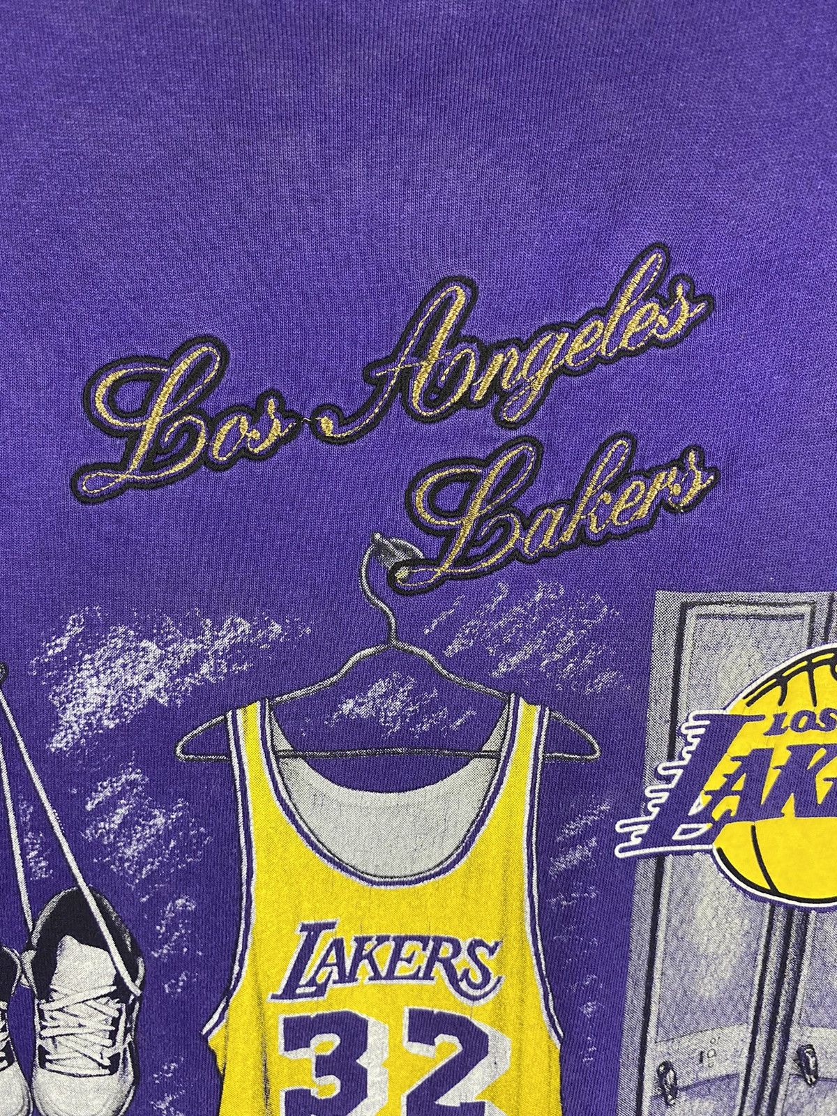 NBA × Vintage Vtg 90s LA Lakers T-Shirt Size US L / EU 52-54 / 3 - 7 Thumbnail
