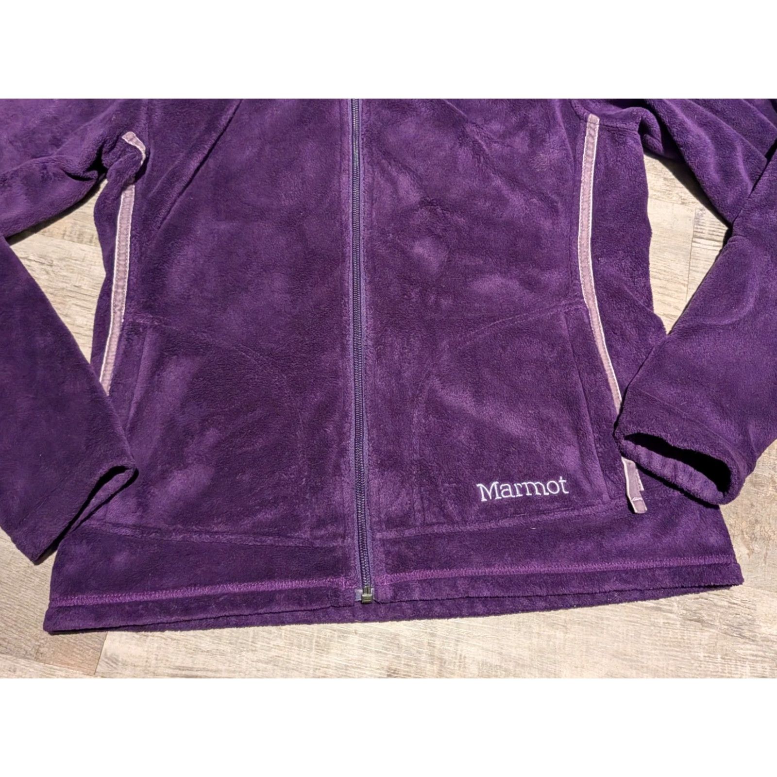 Marmot Marmot Womens S Plush Fleece Full Zip Jacket Hooded in Plum Purple, Purple, Zip, Pockets, Casual Outdoor Jacket Womens S Plum Purple Size S / US 4 / IT 40 - 3 Thumbnail