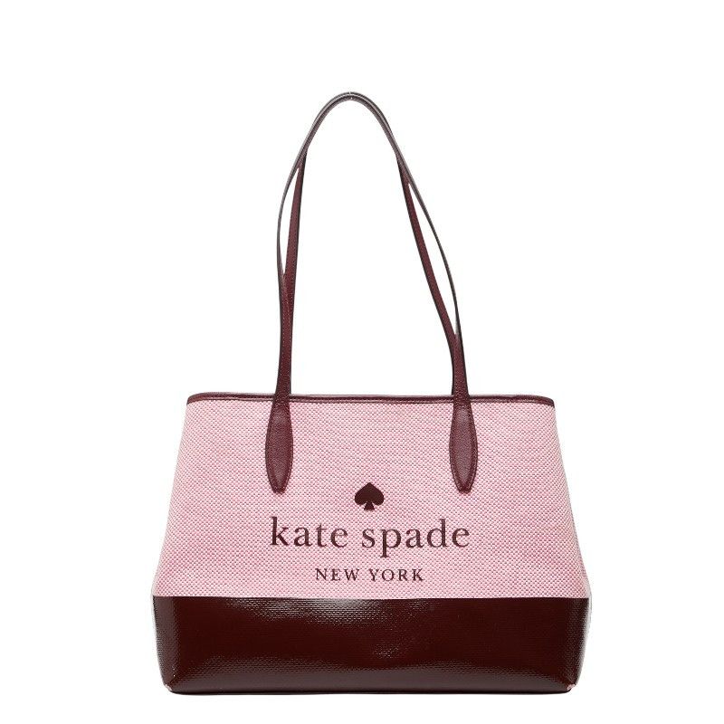 Kate Spade Kate Spade Canvas Leather Tote Bag Leather Tote Bag Duty Free For Usa in Pink, Women's
