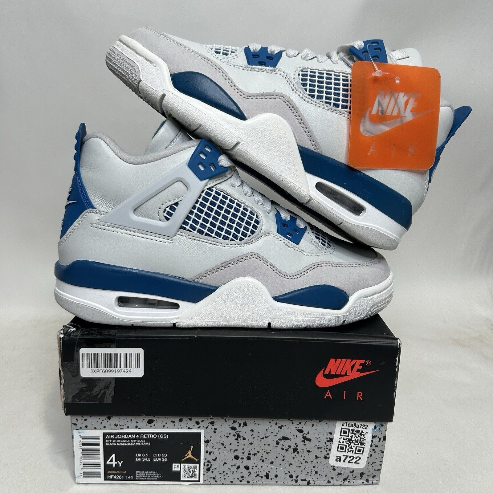 Nike Nike Air Jordan 4 Retro GS “Military/Industrial Blue” 2024 Size US 5.5 / IT 35.5 - 1 Thumbnail