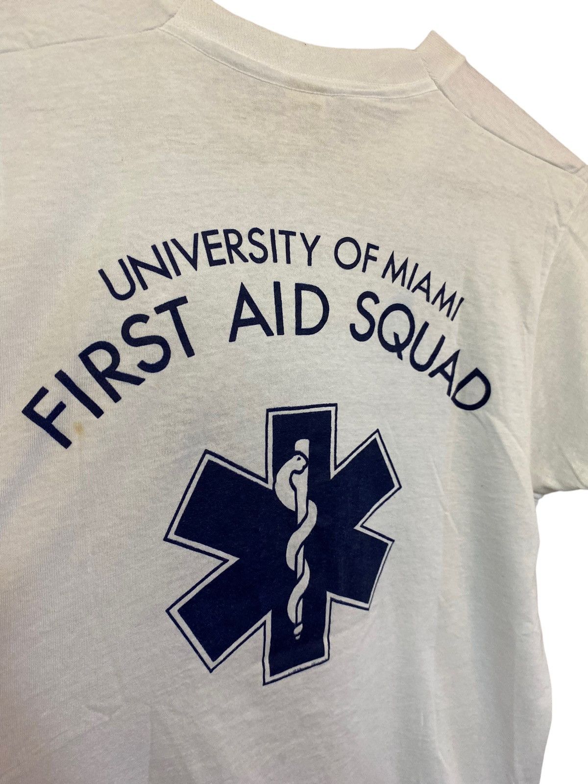 Vintage Vintage 80s University of Miami First Aid Squad College Tee Size US M / EU 48-50 / 2 - 4 Thumbnail