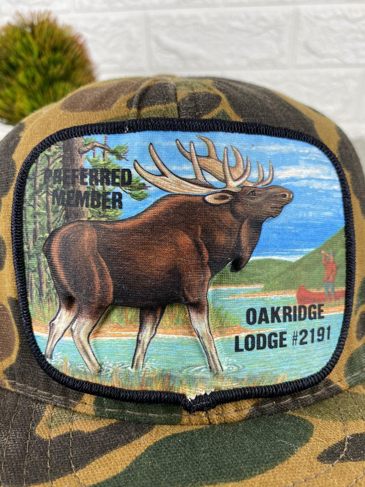 Vintage Vintage Army Camo Trucker Hat Size ONE SIZE - 9 Thumbnail