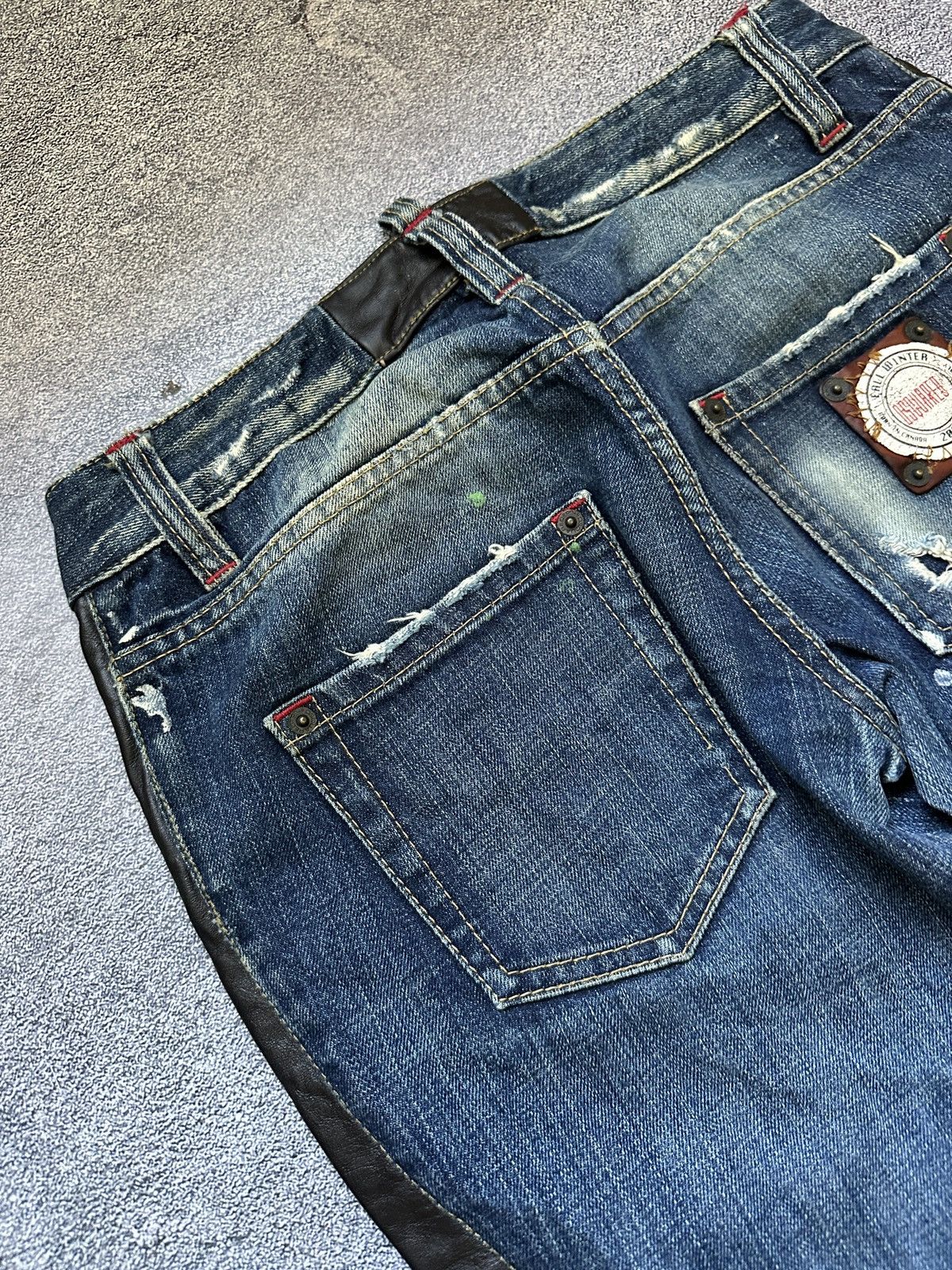 Dsquared2 Vtg Dsquared2 Distressed Leather Inserts Denim Size 38 IT Size 26" / US 2 / IT 38 - 12 Thumbnail