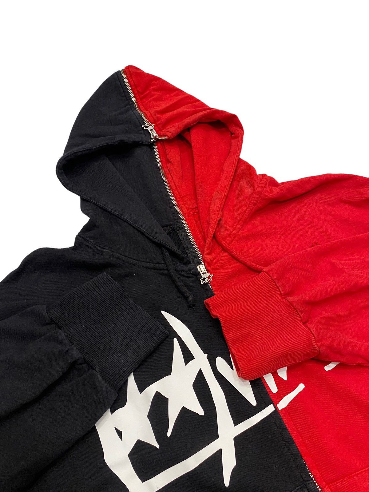Designer (Di)vision Split Zip Up Spell Out Hoodie Sweatshirt Size US M / EU 48-50 / 2 - 4 Thumbnail