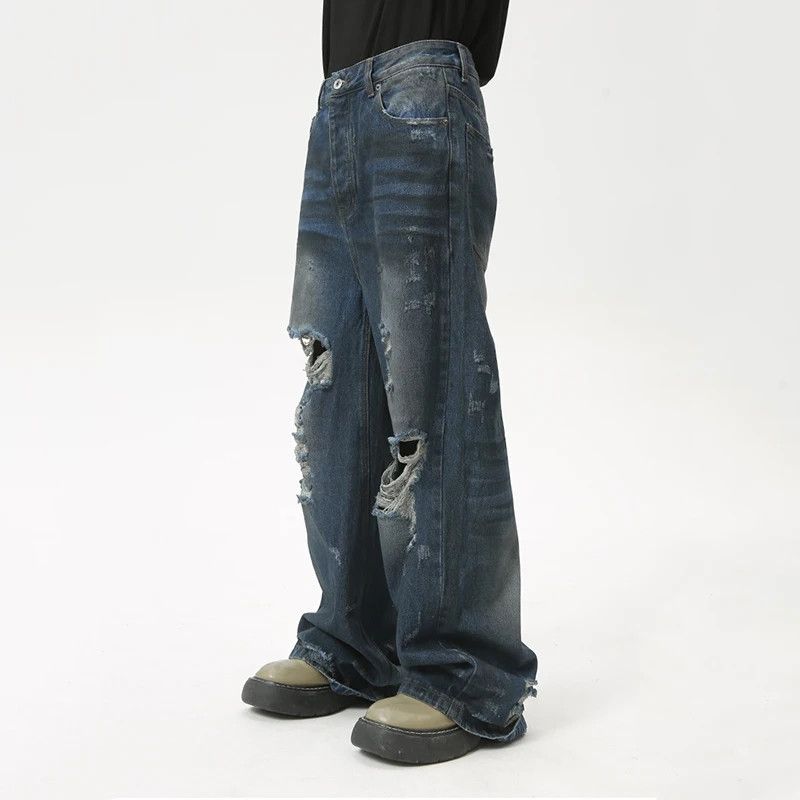 Japanese Brand × Jean × Vintage Straight Hole Loose Jeans Size US 32 / EU 48 - 3 Thumbnail