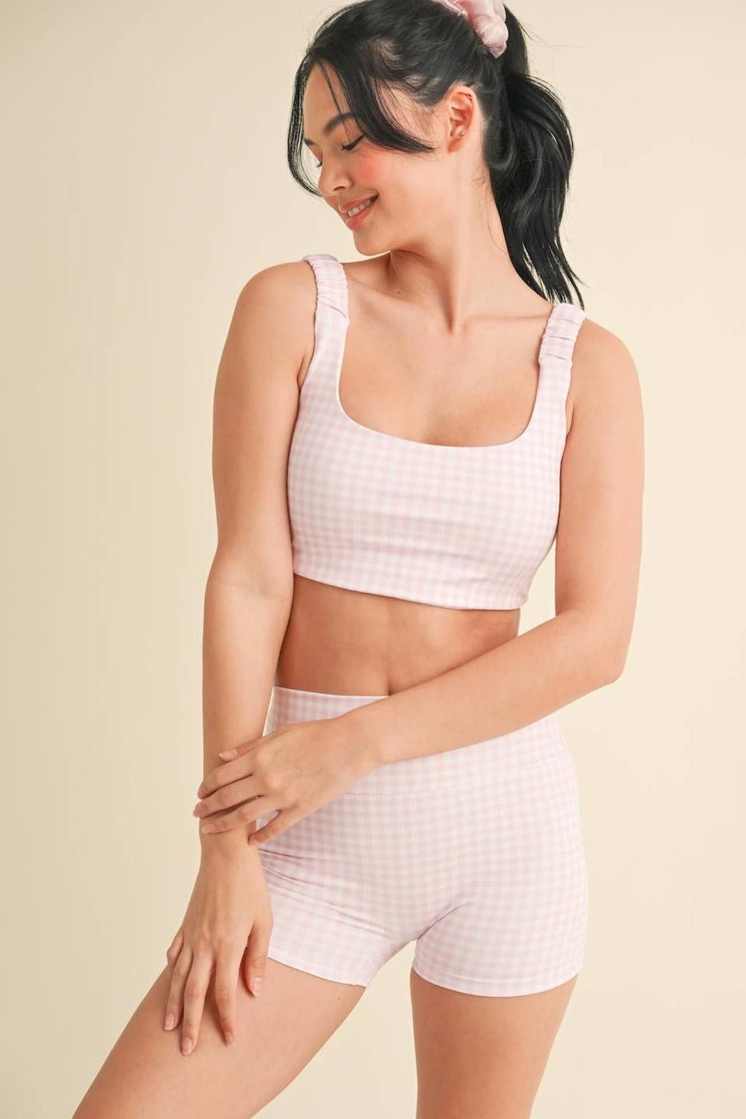 Christian Kimber Gingham Print Ruched Bra Top by Kimberly C Size ONE SIZE - 2 Thumbnail