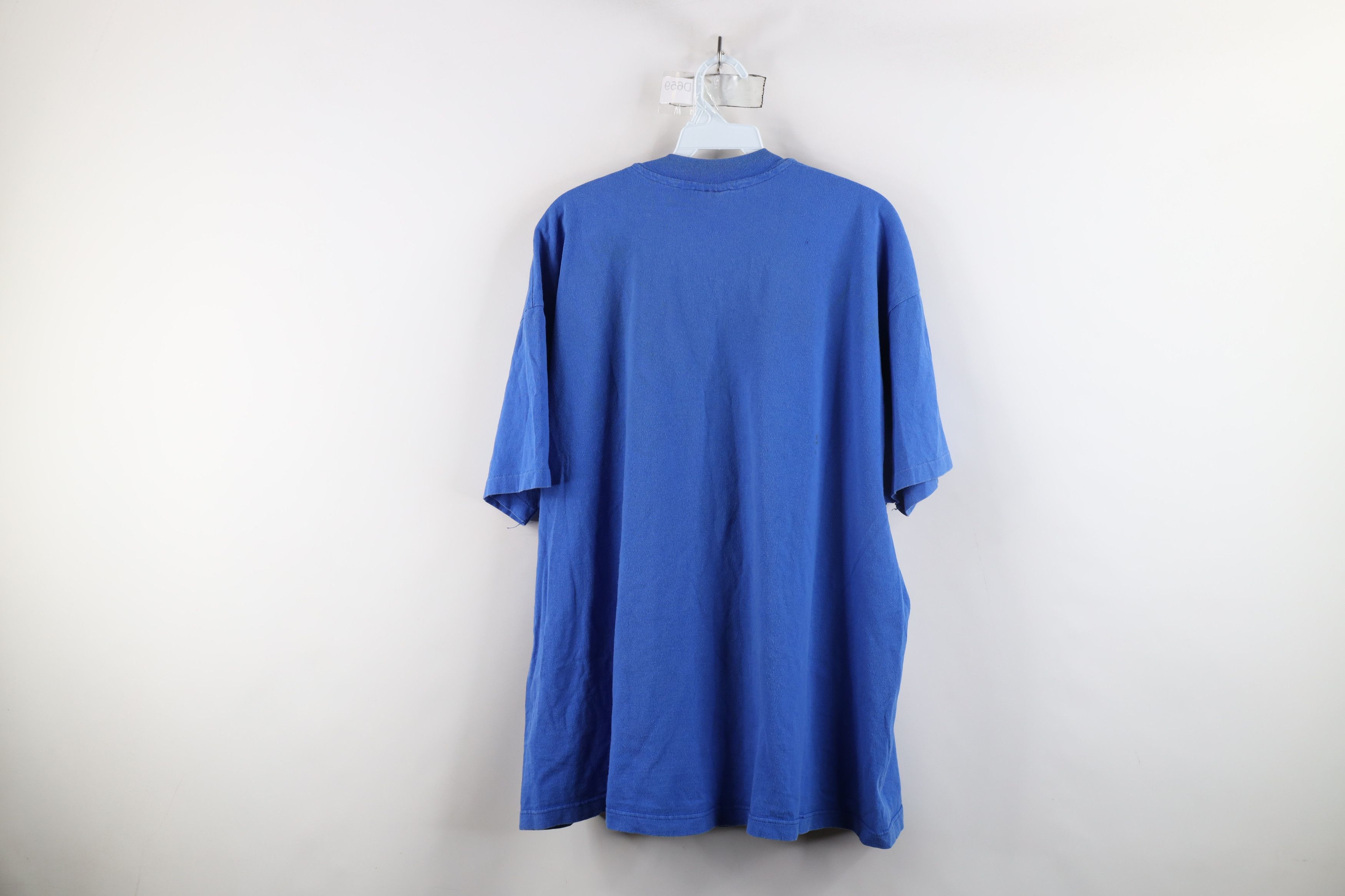 Hanes × Vintage Vintage 90s Hanes Blank Heavy Cotton Pocket T-Shirt Blue USA Size US XL / EU 56 / 4 - 11 Thumbnail