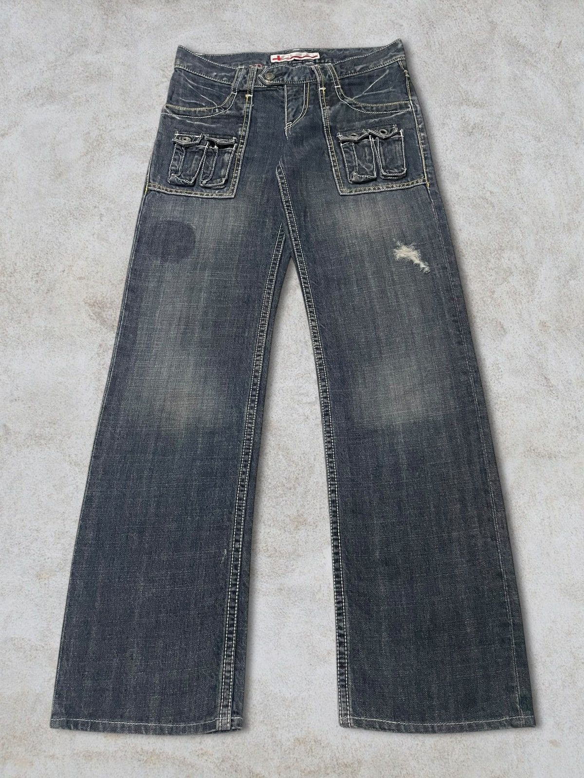 If Six Was Nine Vintage Genoese Tactical Embroidery Cross Logo Ripped Jeans Size 30" / US 8 / IT 44 - 5 Thumbnail