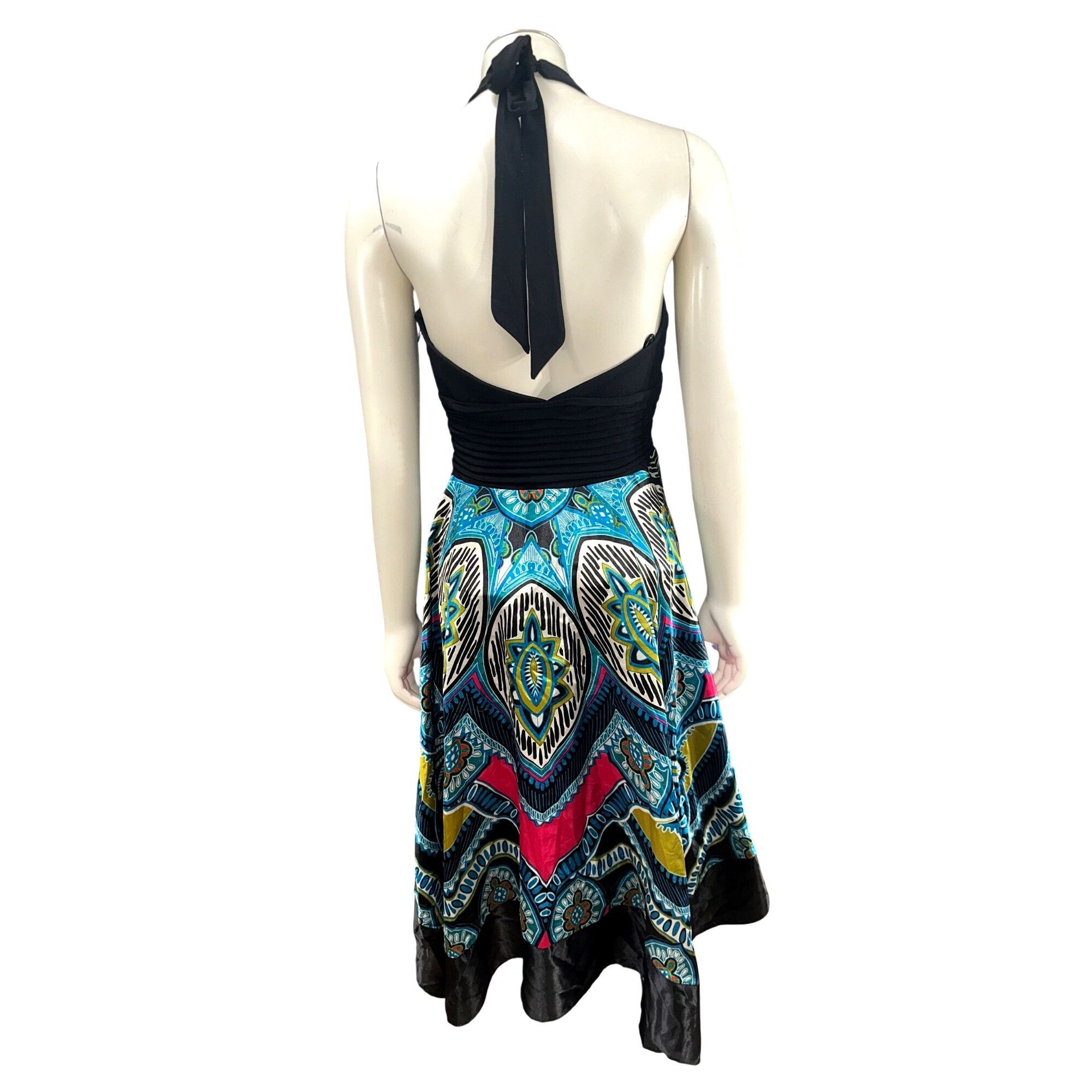 Other Signature by Sangria Size Small Black Blue Halter Dress Hand Size S / US 4 / IT 40 - 5 Thumbnail