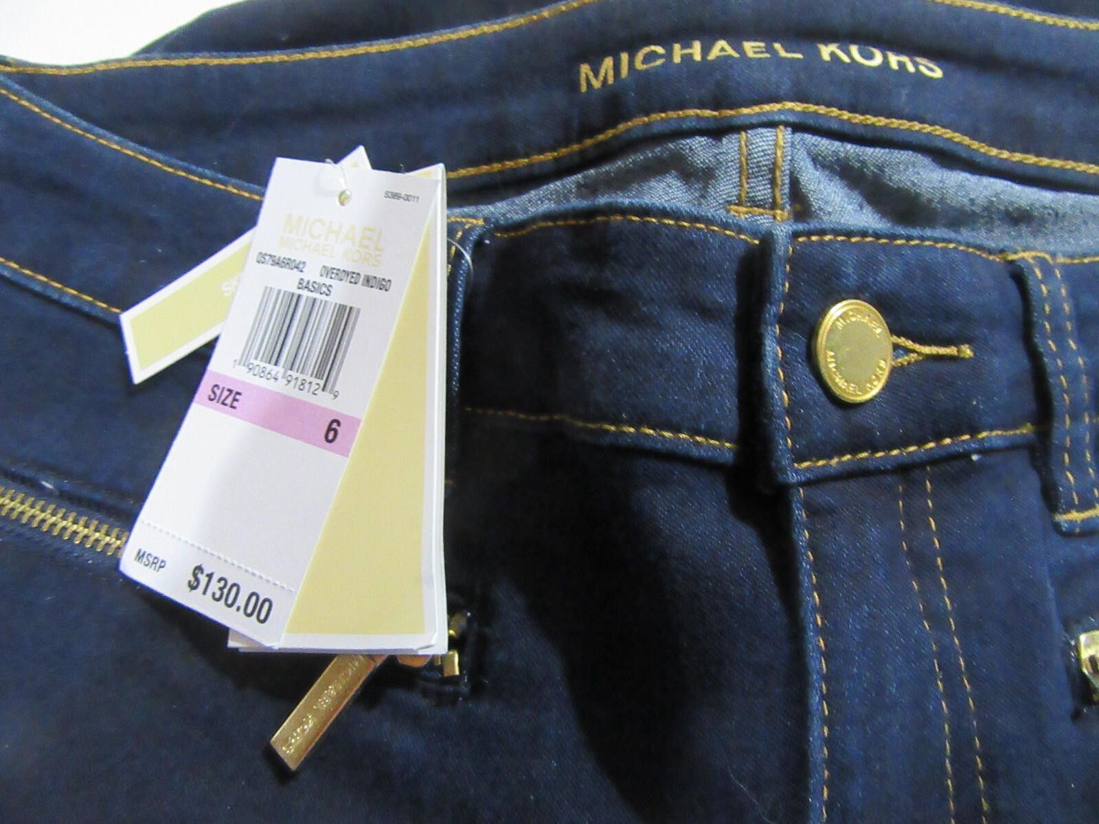 Michael Kors Michael Kors Womens Skinny Denim Jeans Overdyed Indigo 6 NWT Size 28" / US 6 / IT 42 - 5 Thumbnail
