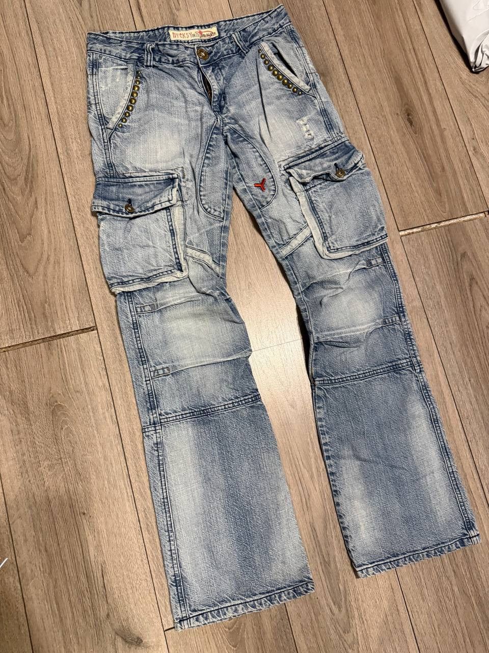 Other Y2K Cargo Jeans Dycksy Size 29 Blue Avante Garde Size 29" - 2 Thumbnail