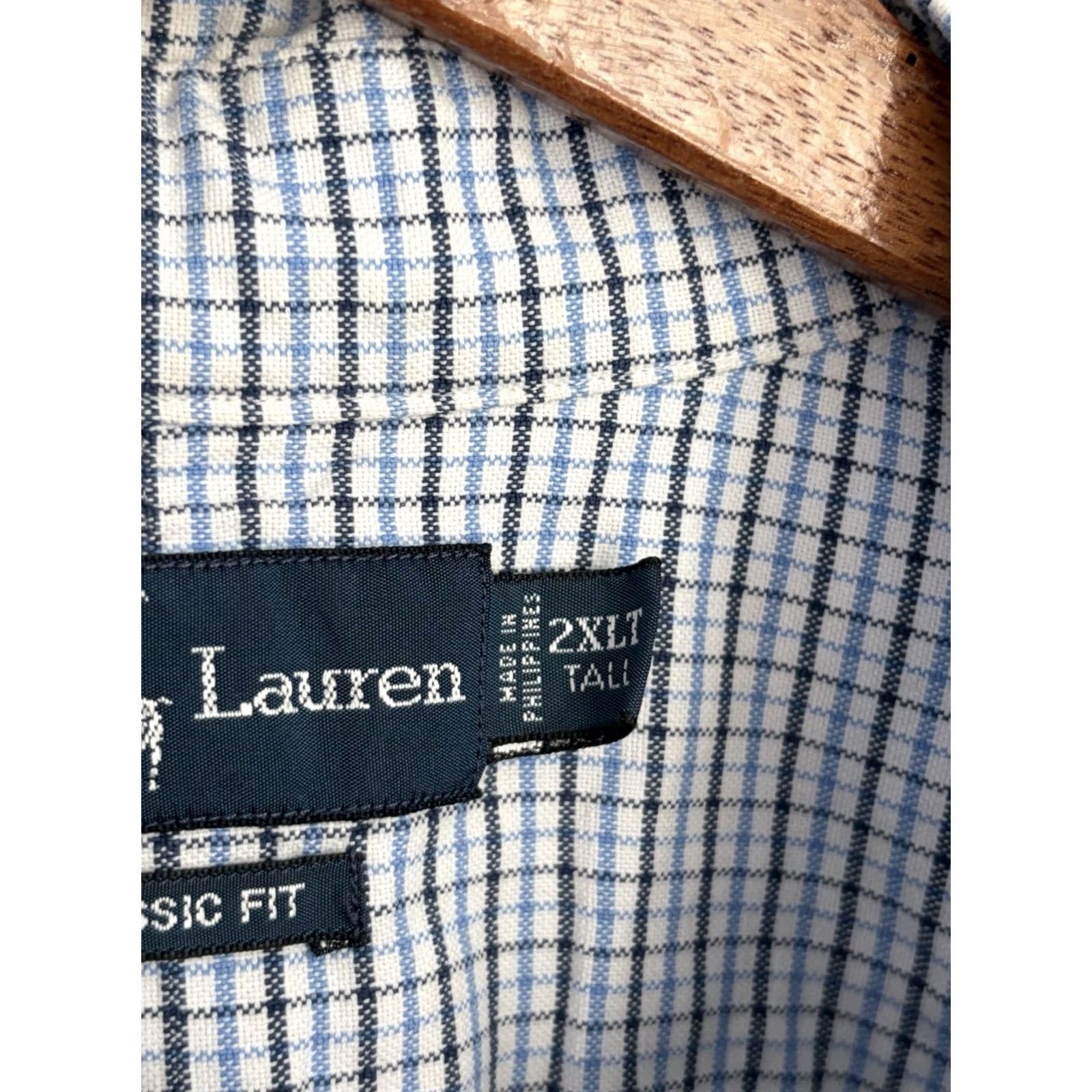 Ralph Lauren Ralph Lauren Shirt Blue White Plaid Button-Down 2XLT Classic Fit Men’s Short Sleeve Button-Up Size US XXL / EU 58 / 5 - 6 Thumbnail