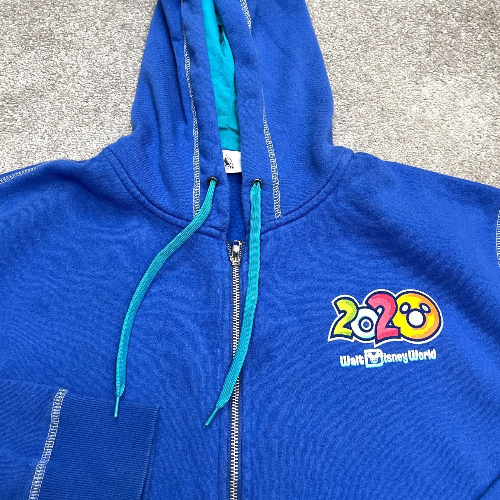 Disney Disney Parks Graphic Hoodie Sweatshirt Mens 2XL Blue Full Zip Cartoon Mickey Mouse Logo Pockets Hooded Casual Size US XXL / EU 58 / 5 - 4 Thumbnail
