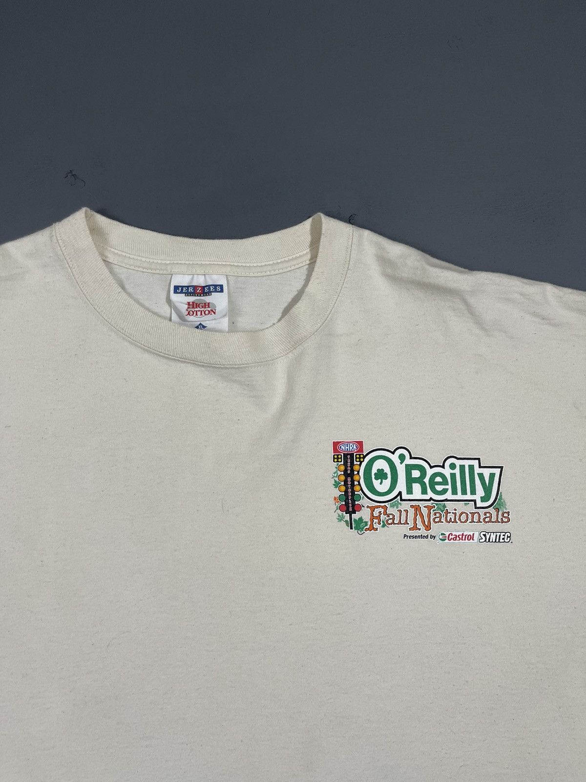Jerzees 2002 O'Reilly Fall Nations Drag Nascar Vintage T-shirt Size US XL / EU 56 / 4 - 6 Thumbnail