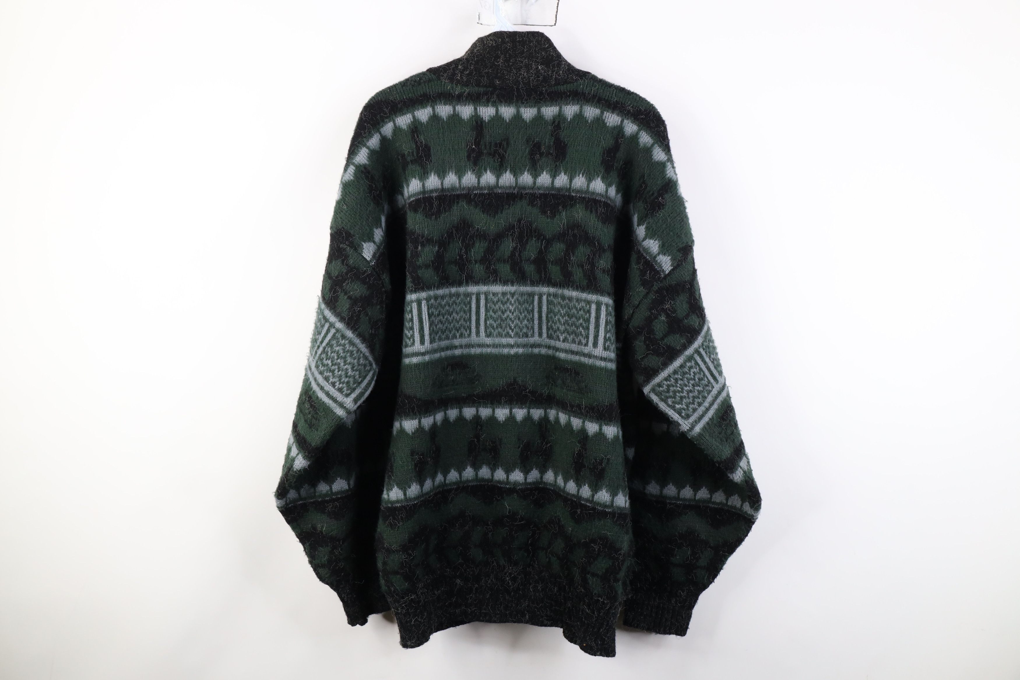 Vintage Vintage 90s Streetwear Wool Knit Shawl Cardigan Sweater USA Size US L / EU 52-54 / 3 - 10 Thumbnail
