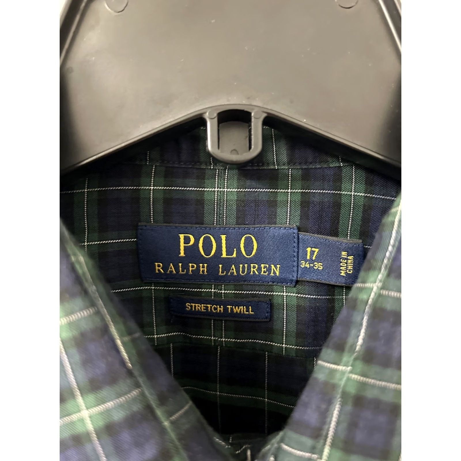 Polo Ralph Lauren Polo Ralph Lauren Stretch Twill Shirt Mens 17 34-35 Blue Plaid Button Up Check Embroidered Collar Down Cotton Twill Size US XL / EU 56 / 4 - 6 Thumbnail