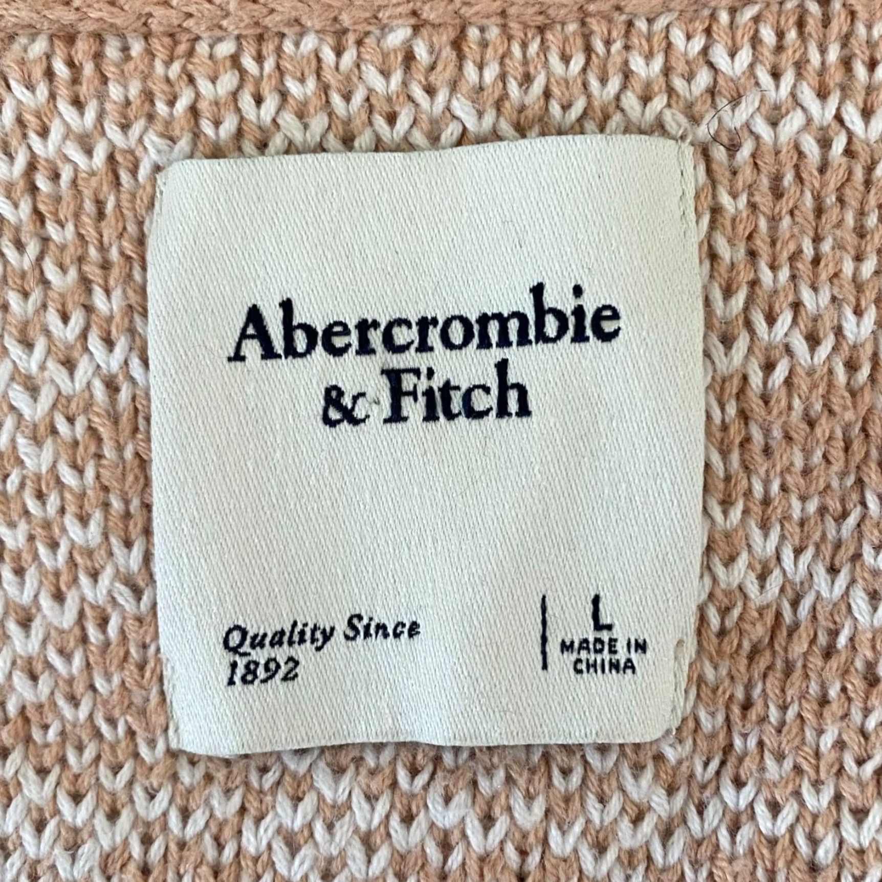 Abercrombie & Fitch VINTAGE Abercrombie & Fitch Houndstooth Sweater Vest Women's Large Tan Oversized Preppy Size L / US 10 / IT 46 - 7 Thumbnail