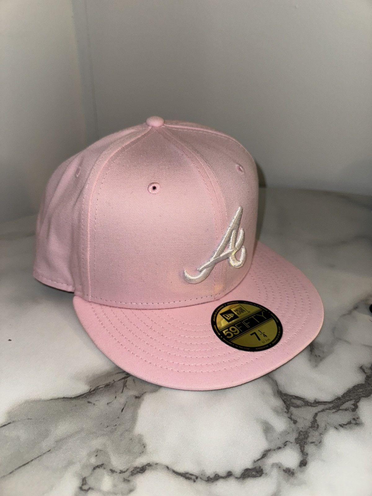 Hat Club × Lids × MLB Atlanta Braves MLB Light Pink Fitted Size ONE SIZE - 3 Thumbnail