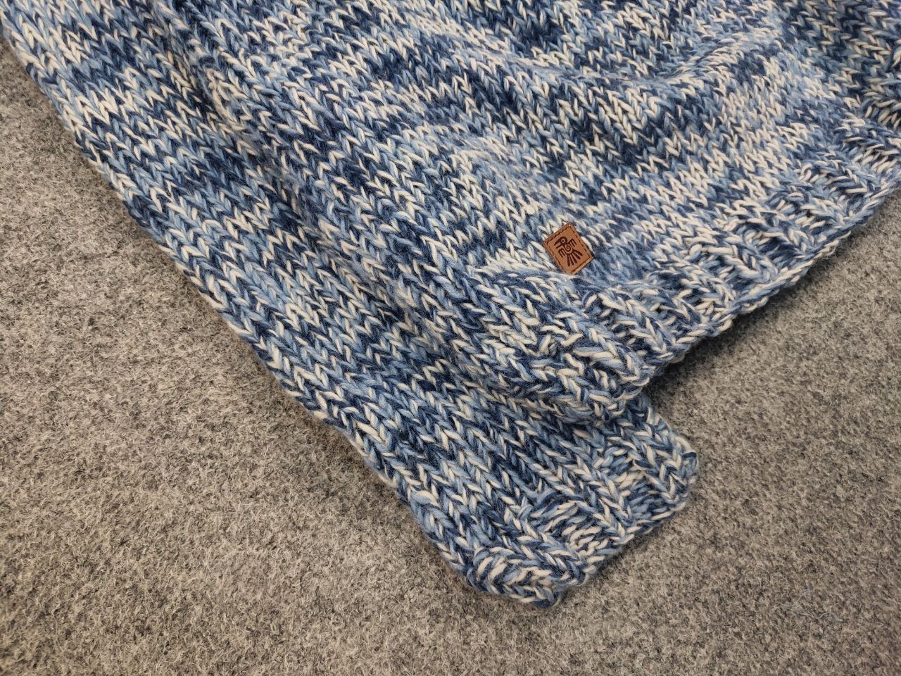 Designer Pachamama Design Handmade Knit Wool Blue Pullover Sweater Size US L / EU 52-54 / 3 - 6 Thumbnail