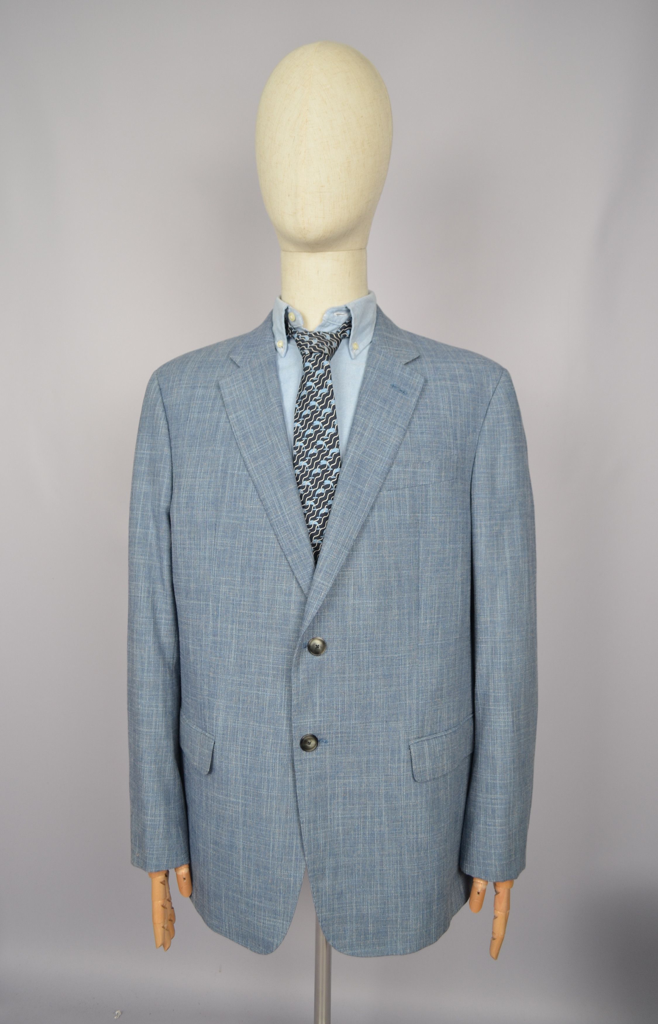 Designer × Emporio Armani Emporio Armani G Line Blue Jacket Blazer US48 Slim Fit Size 48S - 7 Thumbnail