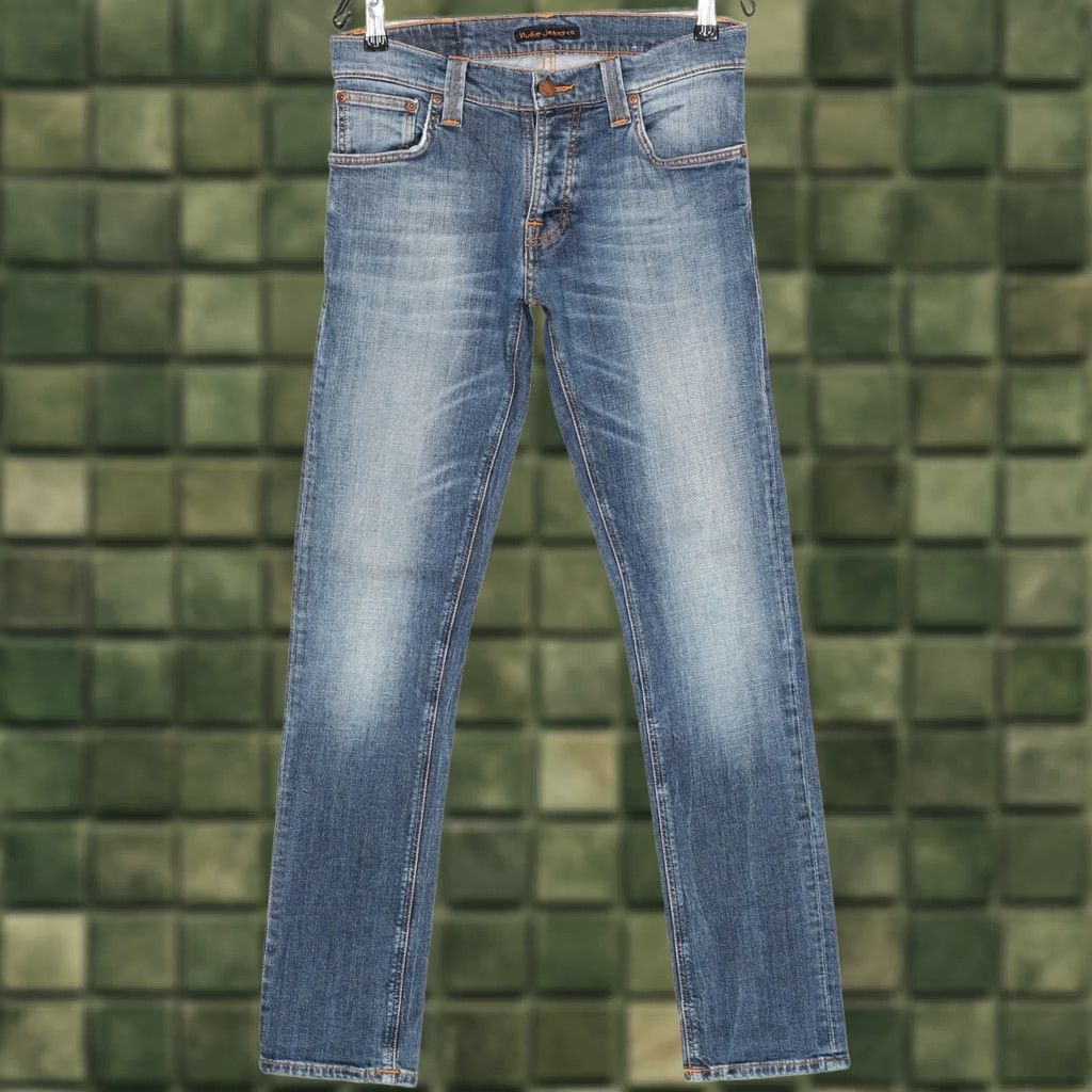 Nudie Jeans NUDIE JEANS GRIM TIM Jeans Men Slim Straight Stretch W30 L32 Blue 5-Pocket Denim 30/32 Medium Rise 10-12in Adult Mens Size US 30 / EU 46 - 1 Thumbnail