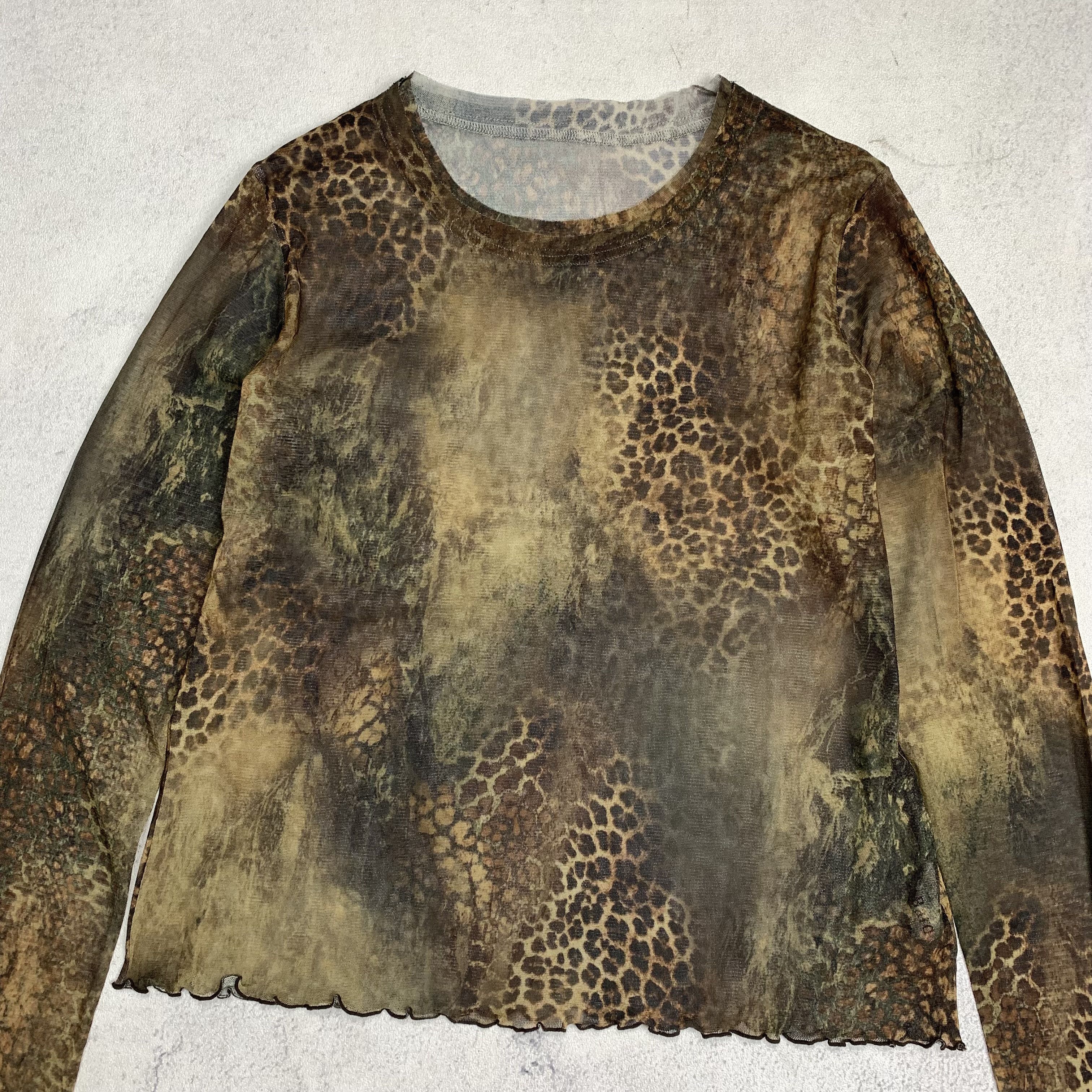 Vintage Vintage Leopard Mesh Top Tattoo Print JPG Gaultier Baroque Size S / US 4 / IT 40 - 3 Thumbnail