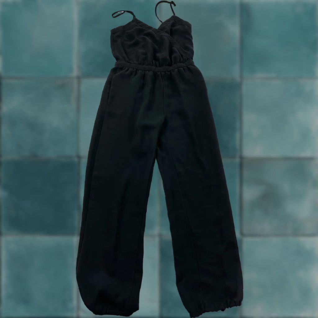 Madewell Madewell Jumpsuit Womens XS Black Casual Spaghetti Strap V-Neck Tapered Leg Size 26" / US 2 / IT 38 - 1 Thumbnail